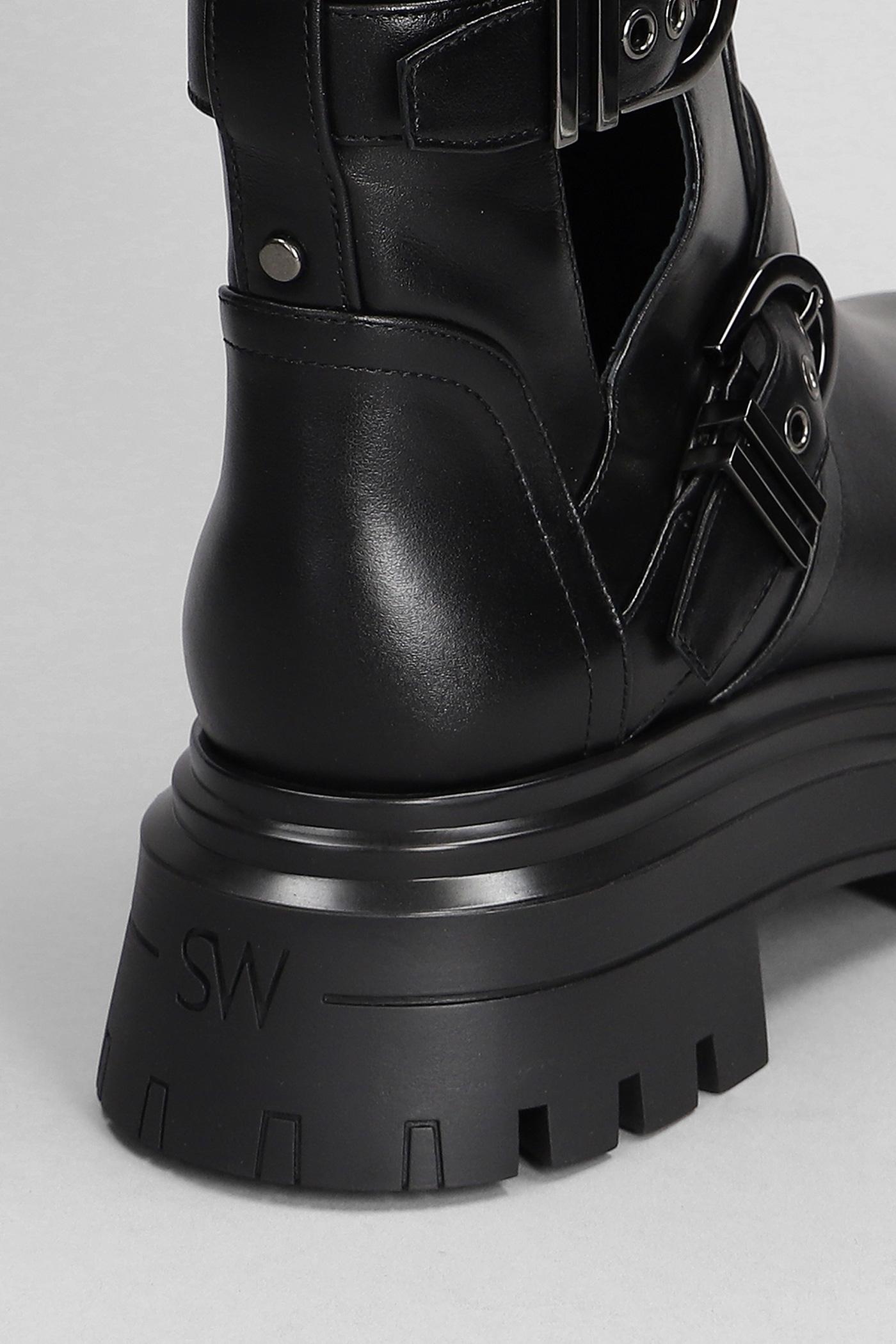 Stuart Weitzman Maverick Bedfrdmotob Combat Boots In Black Leather | Lyst
