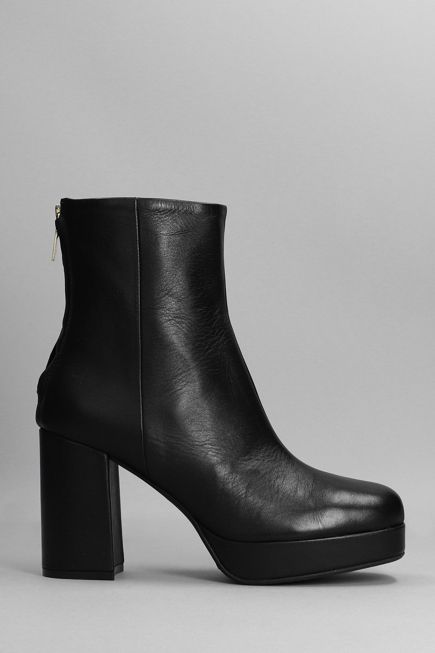 Carmens Charlize Zip High Heels Ankle Boots In Black Leather | Lyst
