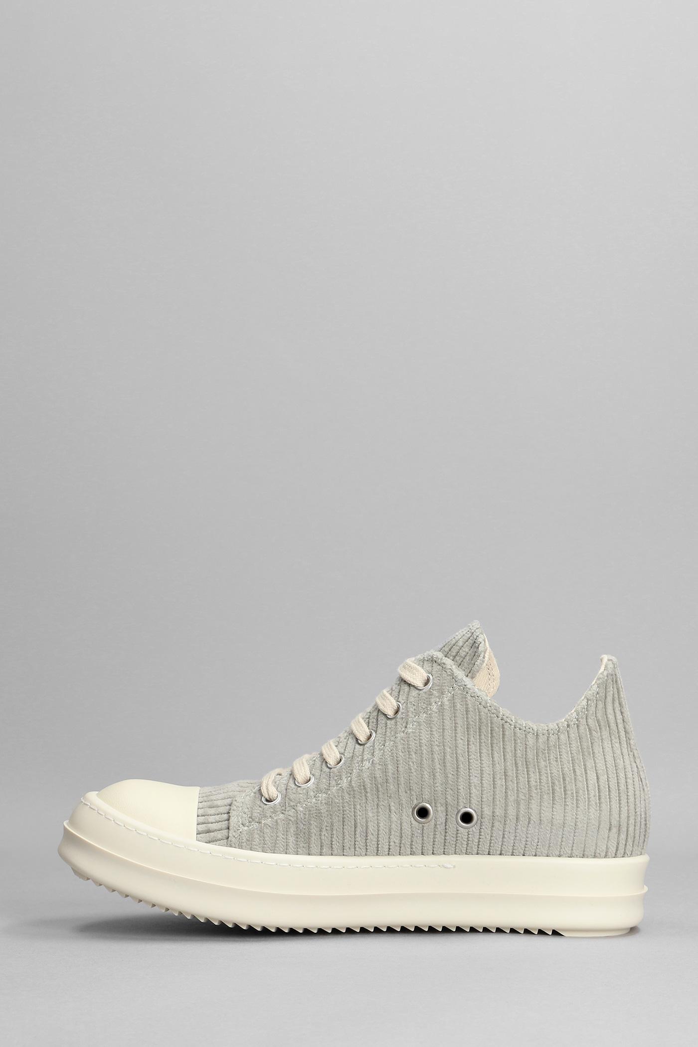 Rick Owens DRKSHDW Low Sneaks Sneakers In Grey Polyester in Gray