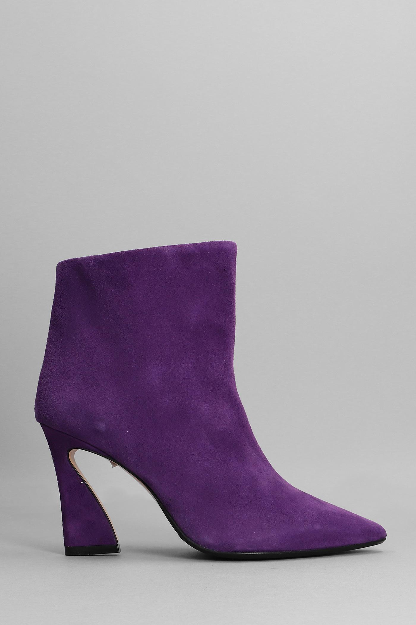 Anna F. High Heels Ankle Boots In Viola 