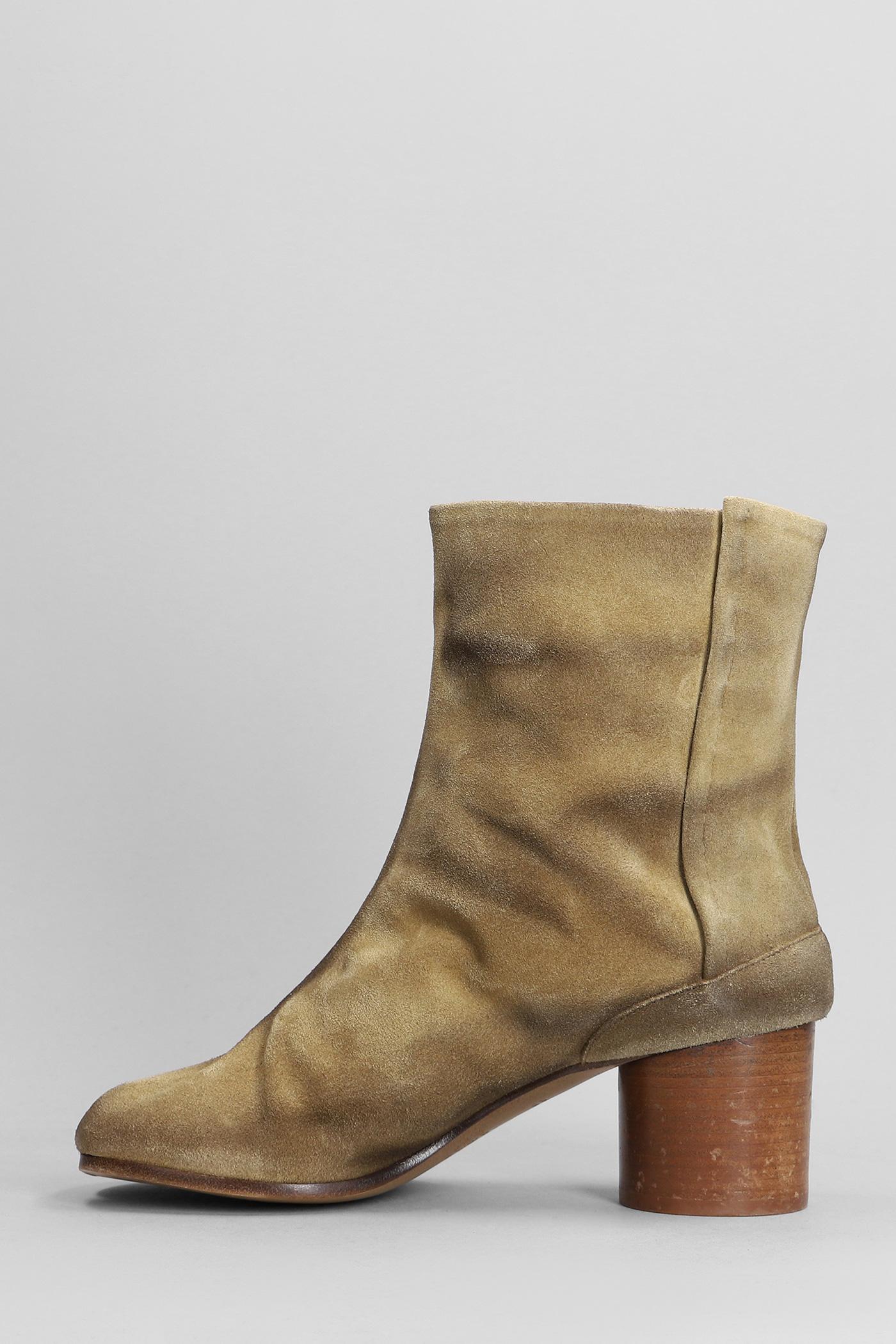 Maison Margiela Tabi Ankle Boots In Camel Suede in Natural Lyst