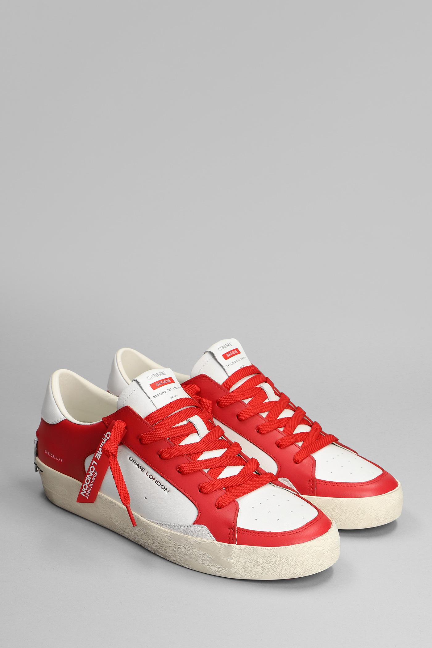 Crime Skate Deluxe Sneakers In Red Leather for Men | Lyst