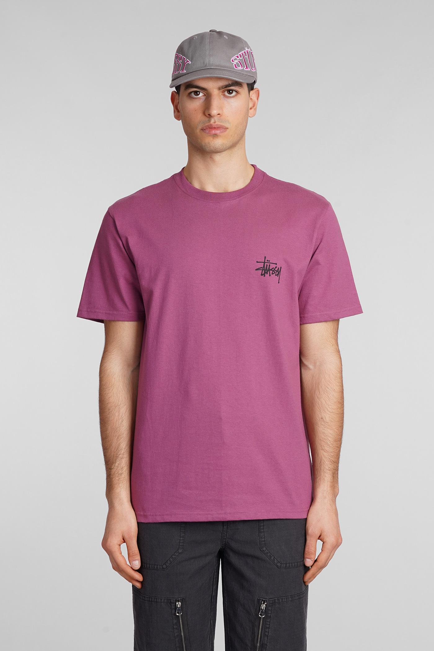 T shirt Viola Stussy da uomo Lyst