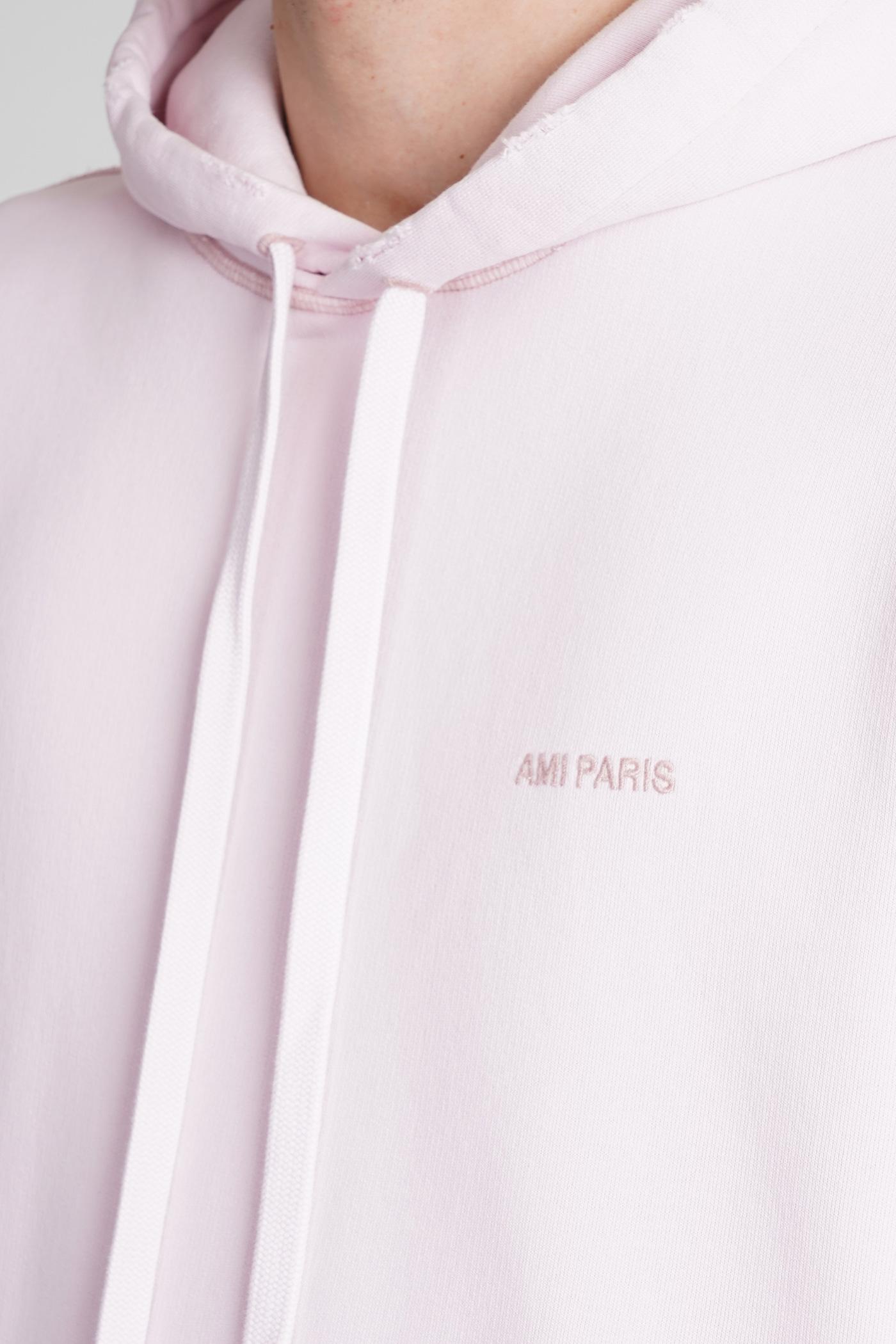 Ami Paris Sweatshirt In Rose-pink Cotton in White for Men | Lyst