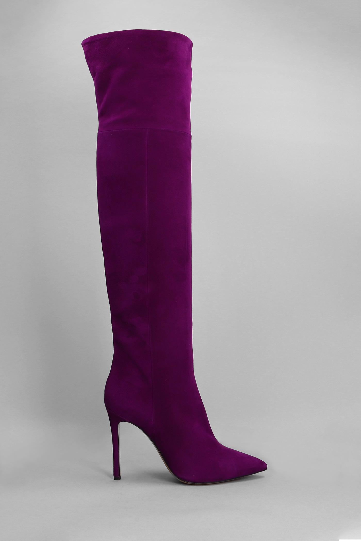 The Seller High Heels Boots In Viola Suede in Purple | Lyst