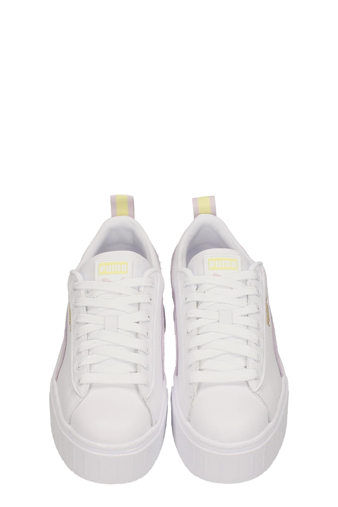 PUMA Mayze Sneakers In White Leather | Lyst