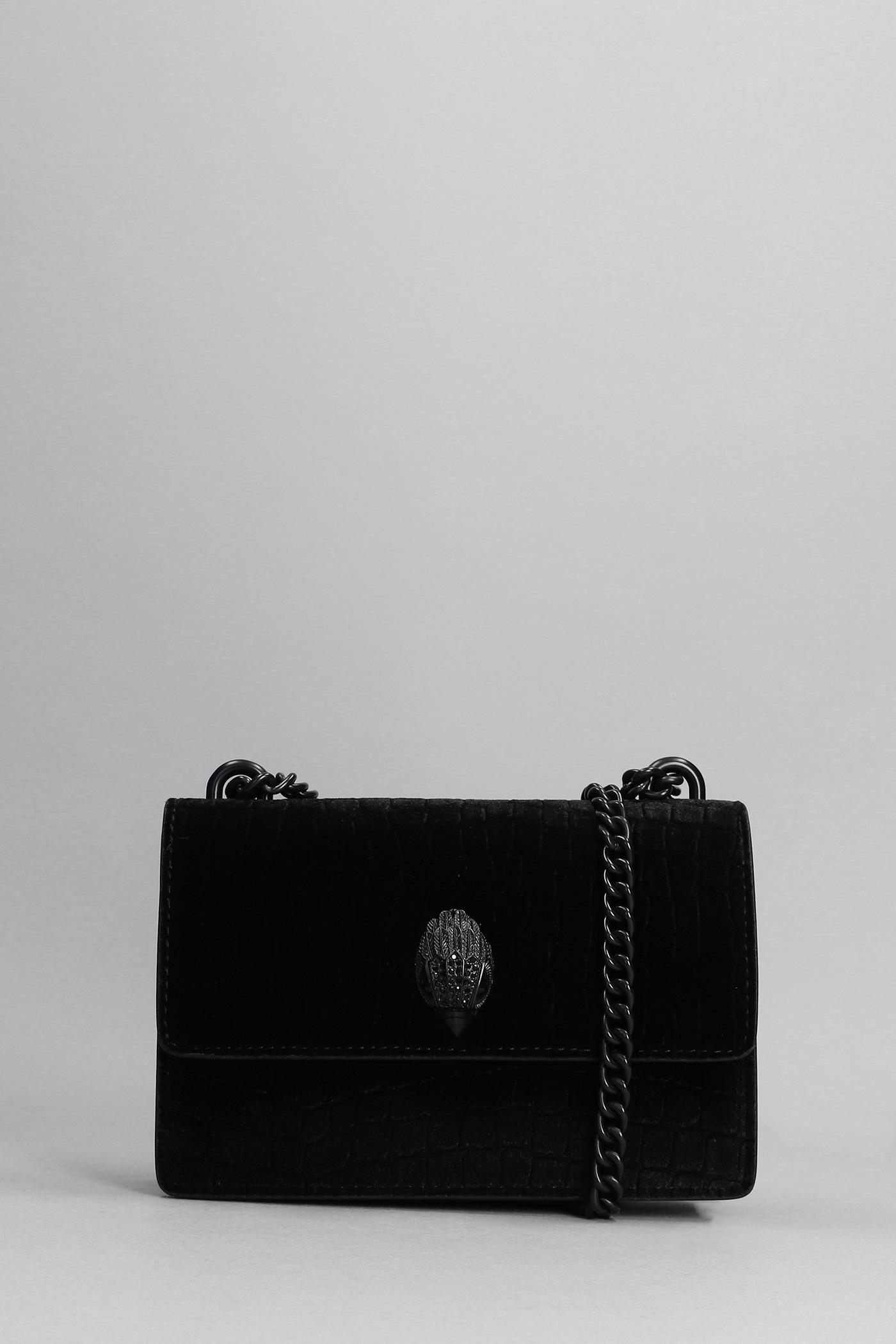 Kurt Geiger Shoreditch Sm Shoulder Bag In Black Velvet in Gray Lyst
