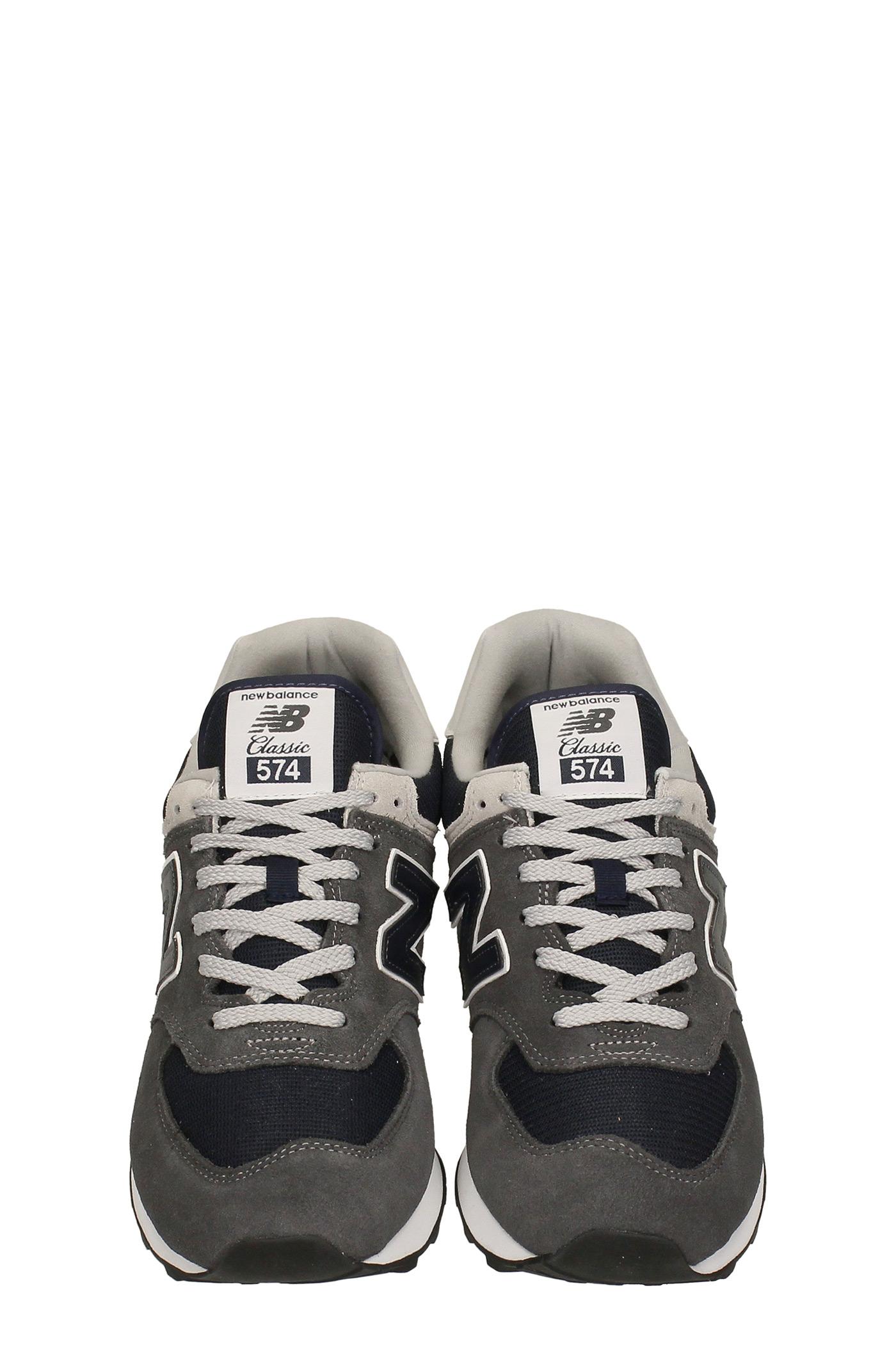 New Balance 574 Sneakers In Suede And Fabric in Black for Men | Lyst