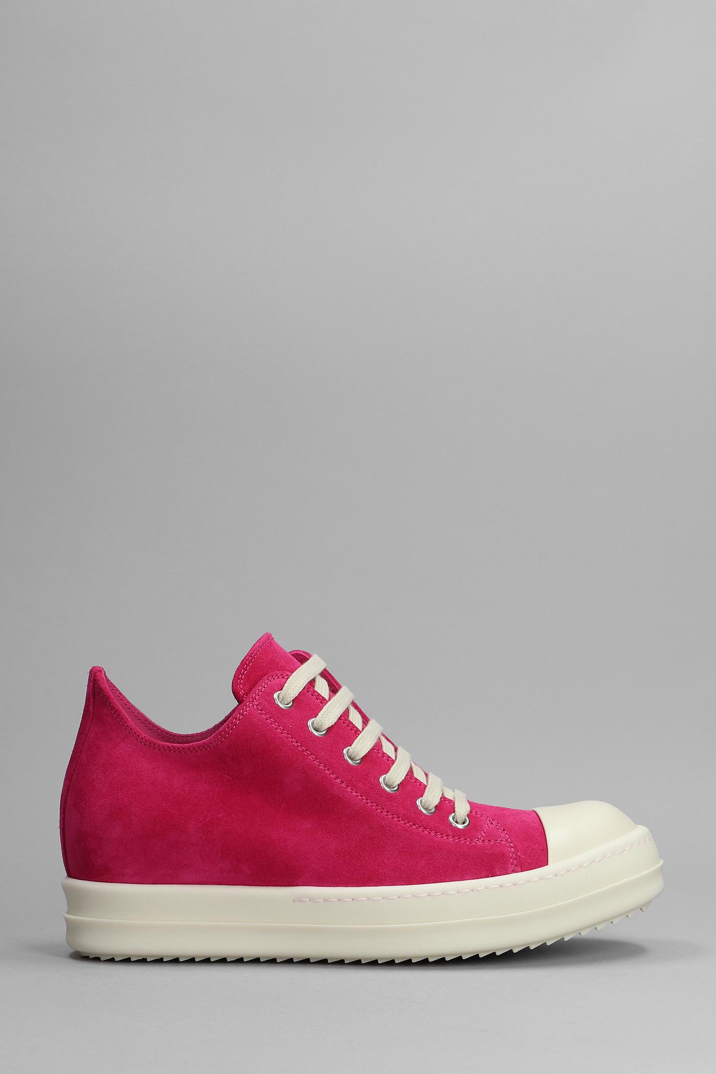 Rick Owens Low Sneaks Sneakers In Rose-pink Leather | Lyst
