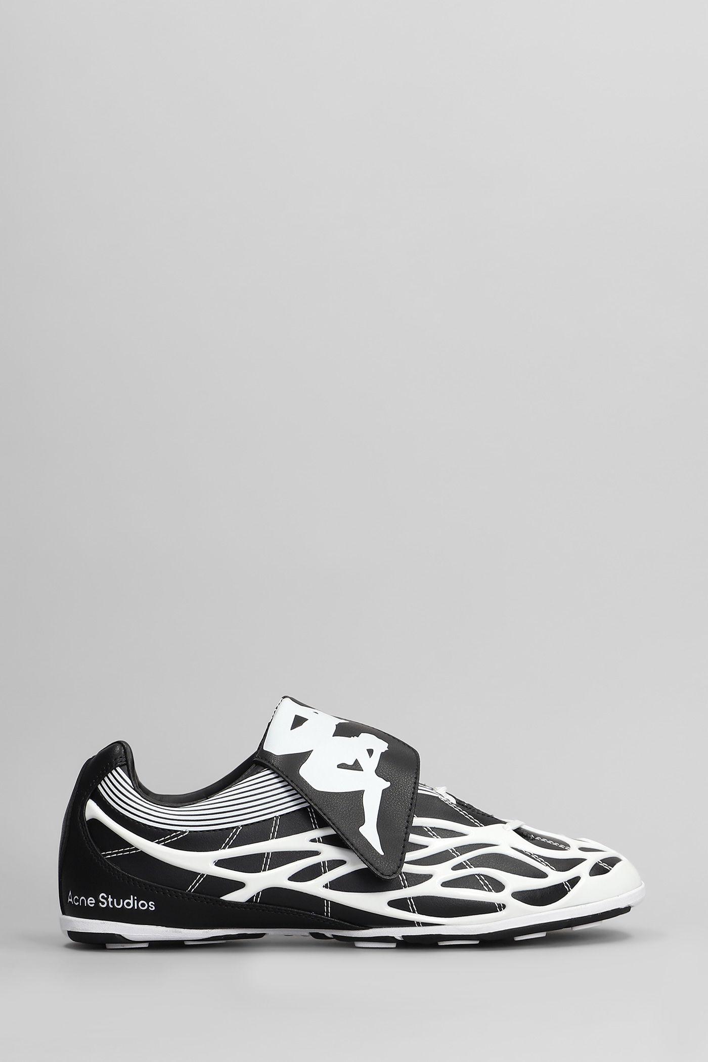 Acne Studios X Kappa Sneakers In Black Leather in White | Lyst