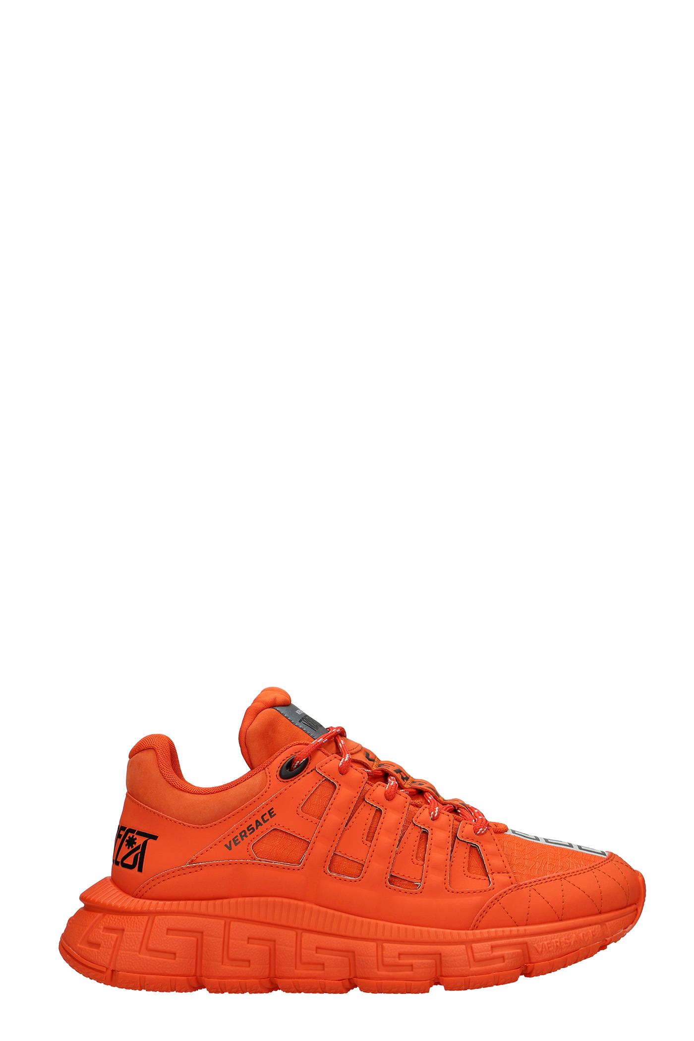Versace Trigreca Sneakers In Orange Synthetic Fibers for Men | Lyst