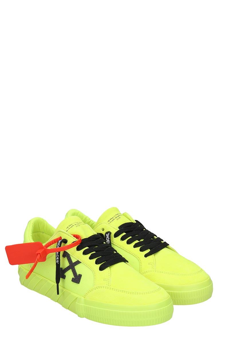 Off-White c/o Virgil Abloh Low Vulcanized Fluorescent Leather Sneakers in  Yellow for Men | Lyst