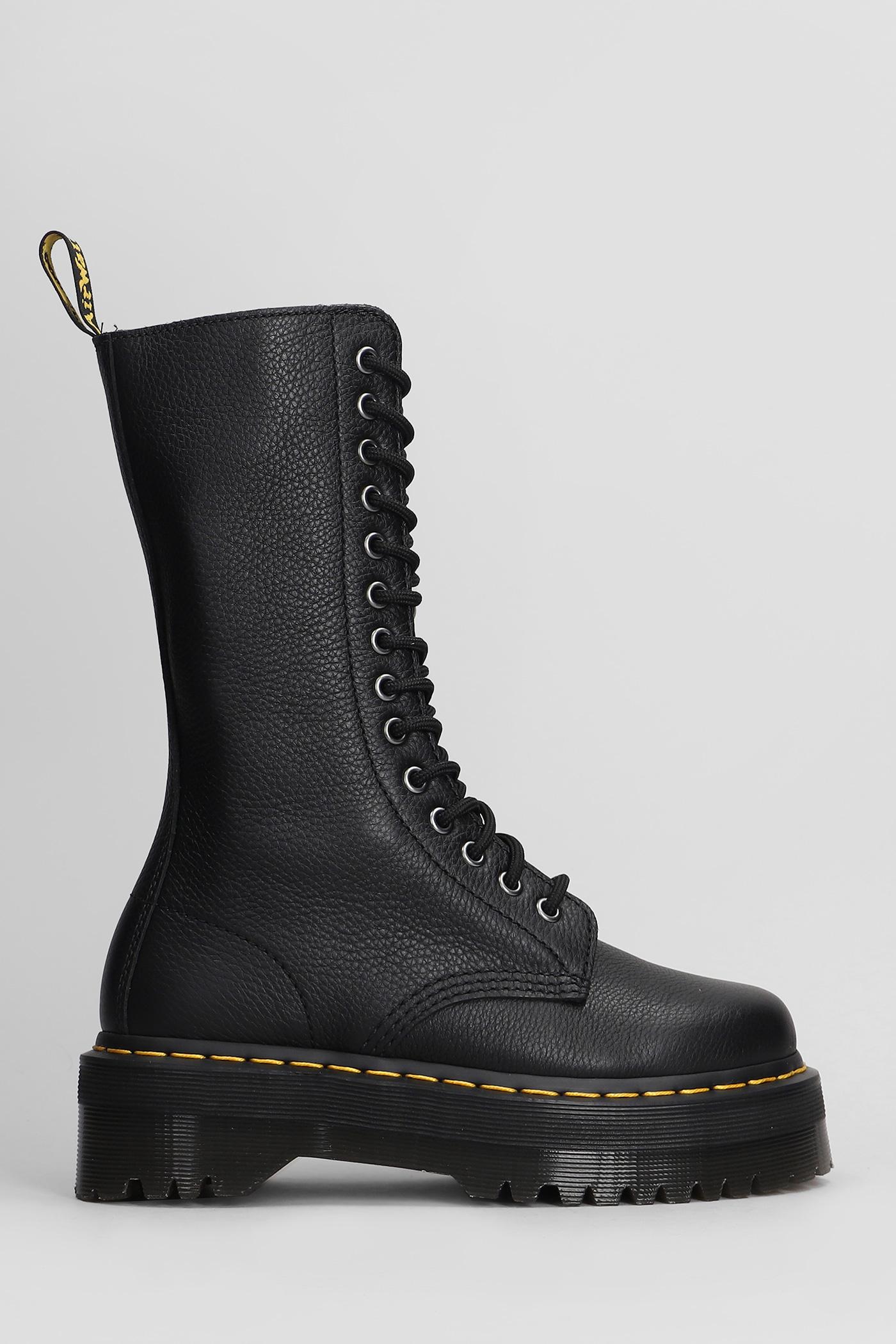Dr. Martens 1B99 Quad Leather Combat Boots in Black Lyst