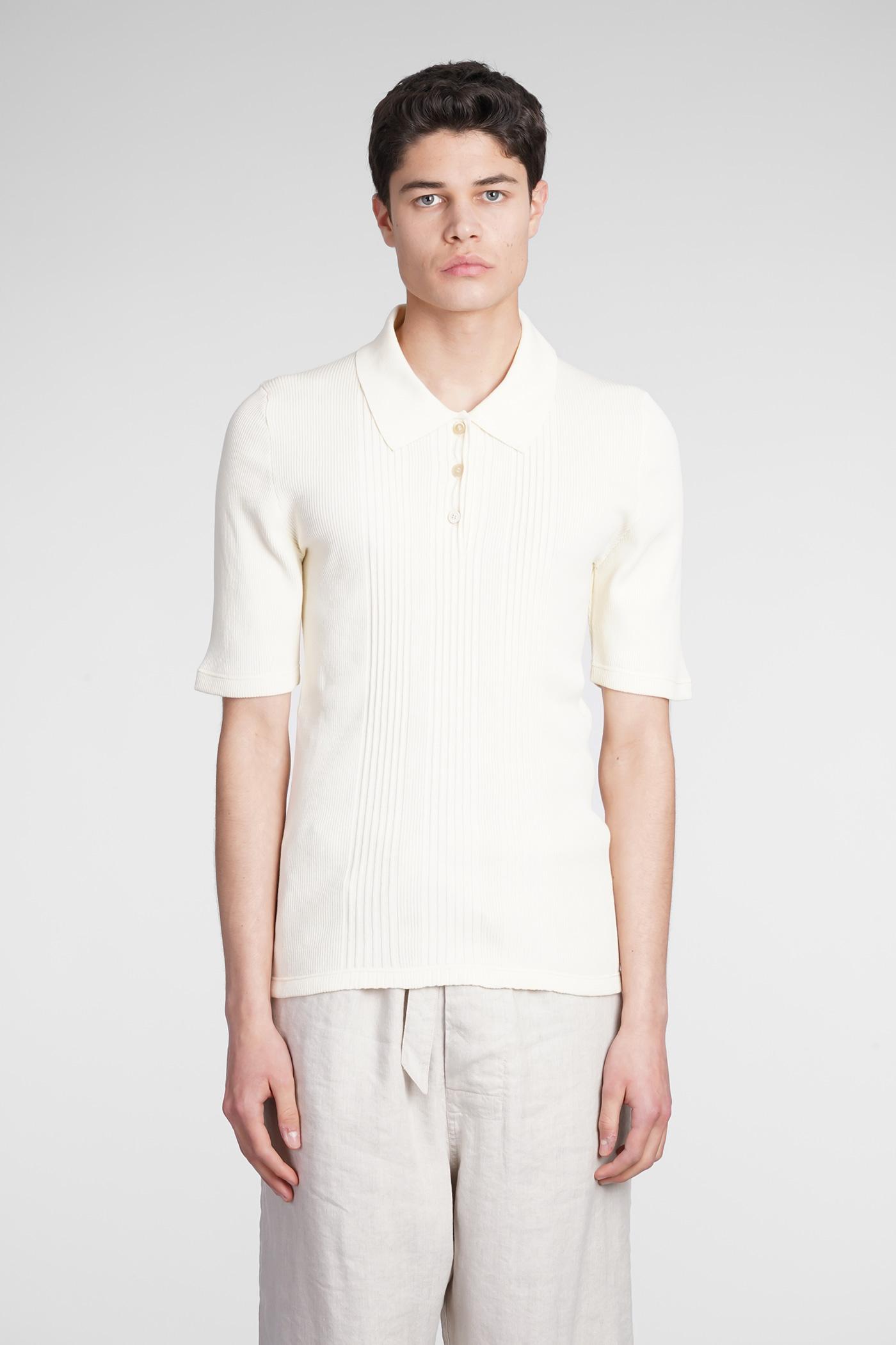 Maison Margiela Polo In Beige Cotton in White for Men | Lyst