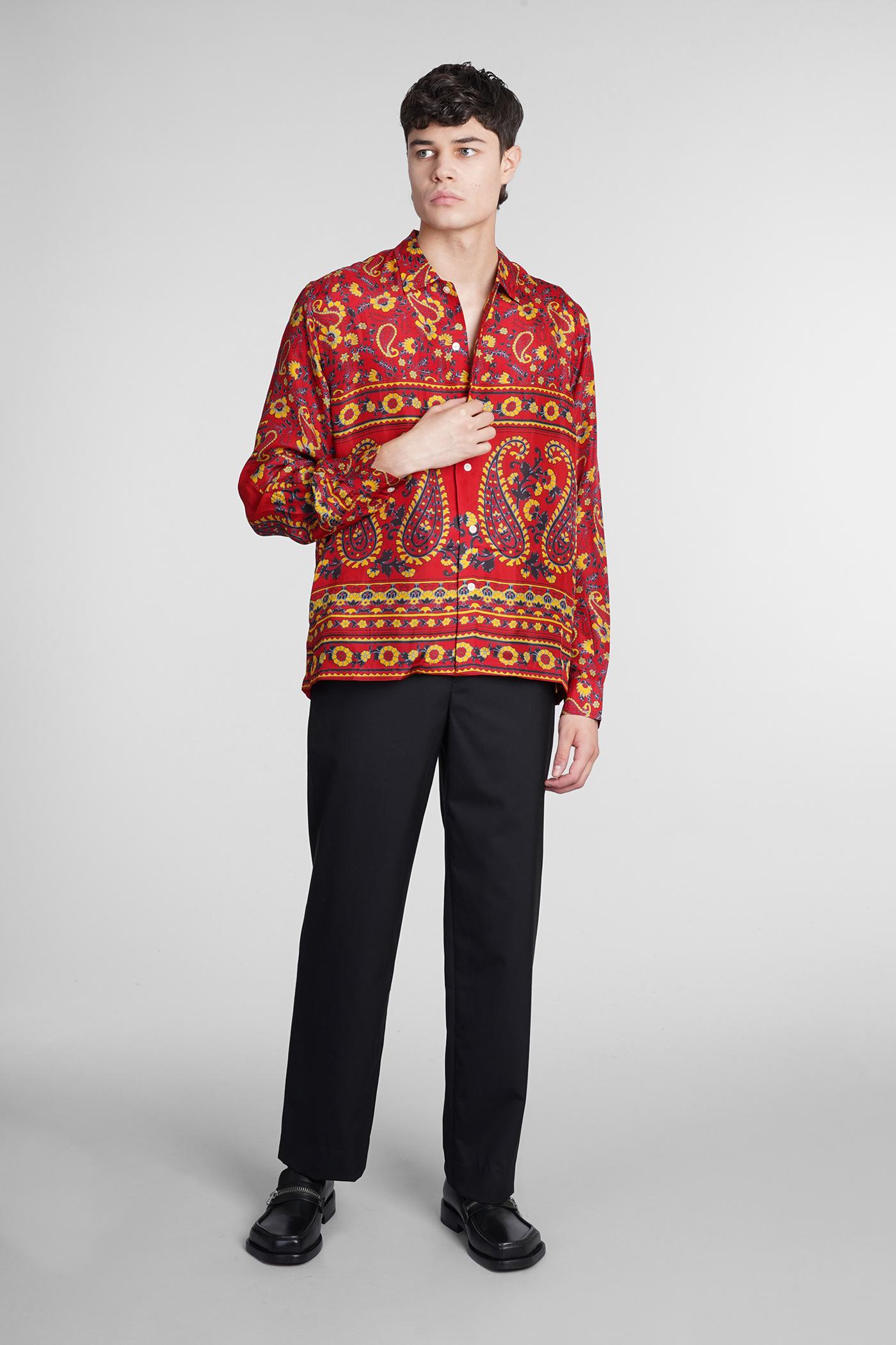 Bode Shirt In Red Silk for Men | Lyst
