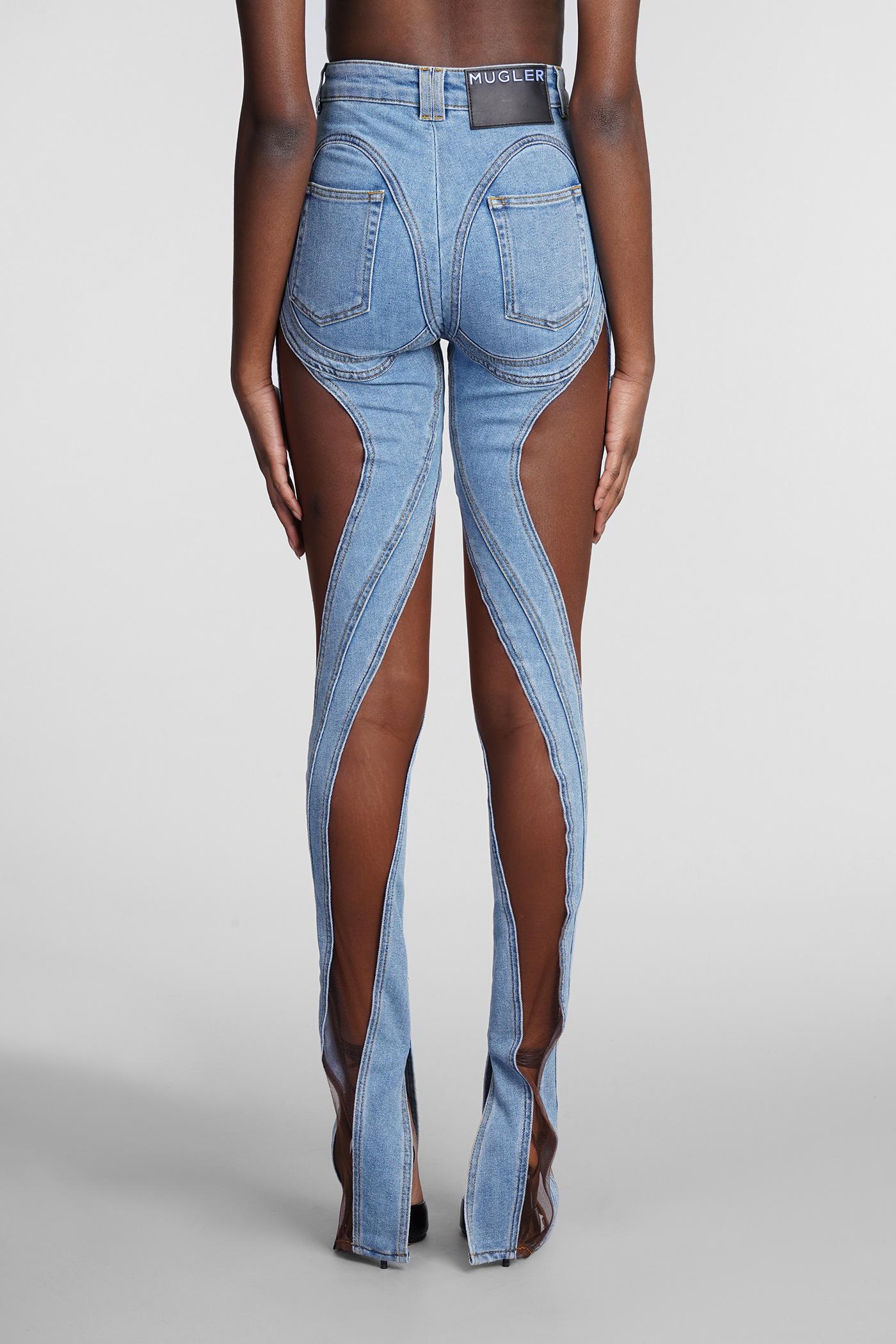  MUGLER スキニーデニム 34 Mugler Jeans In Blue Denim | Lyst