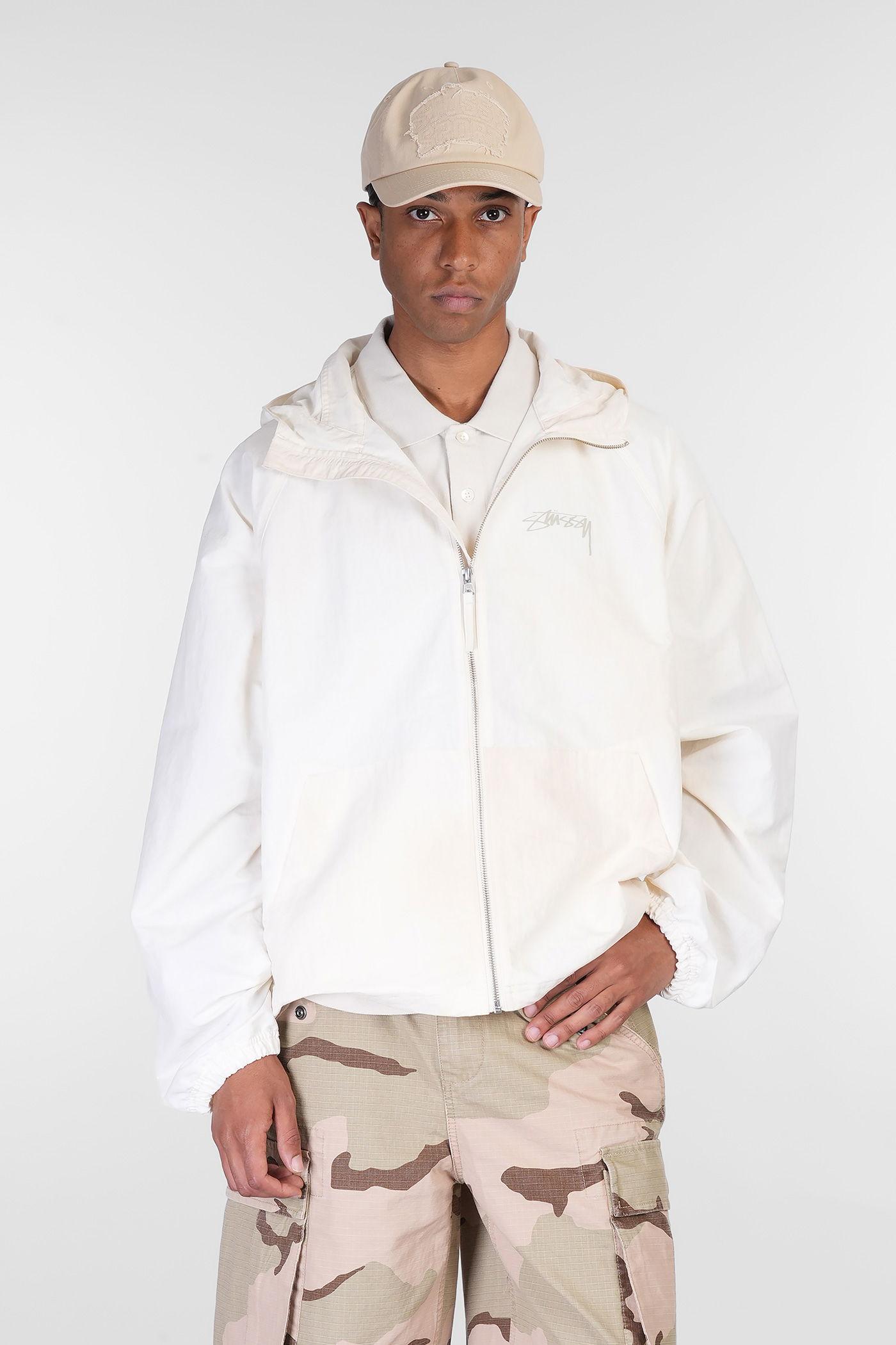 STUSSY ナイロンジャケット ネイビー・ホワイト STUSSY ステューシー ジャケット メンズ Nylon Mock Neck