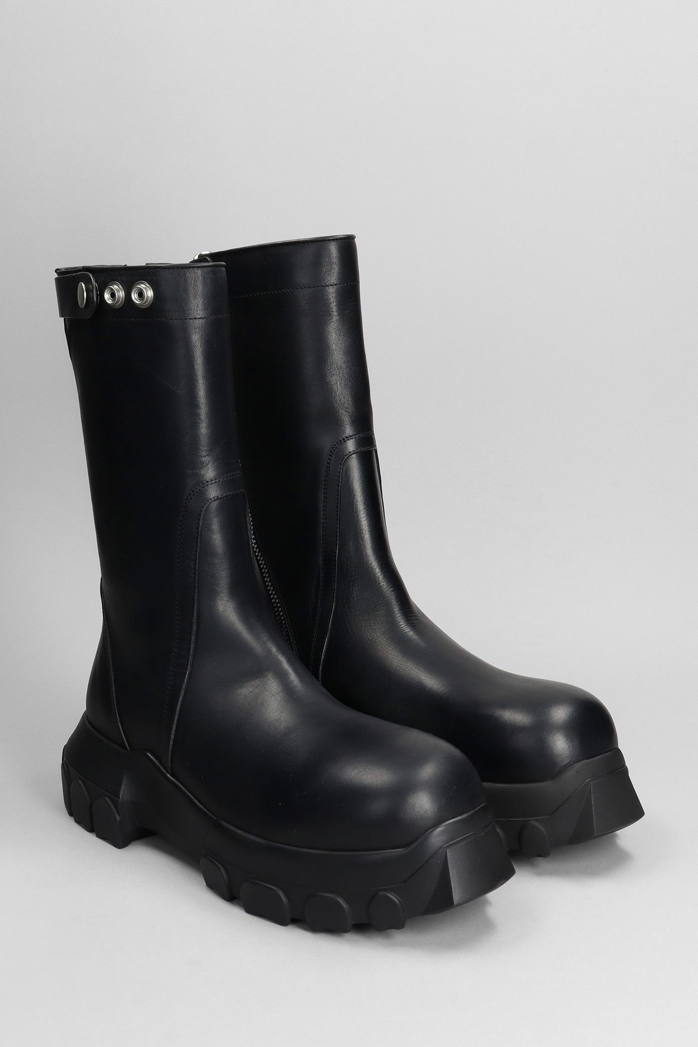Rick Owens Creeper Bozo Tractor Combat Boots In Black