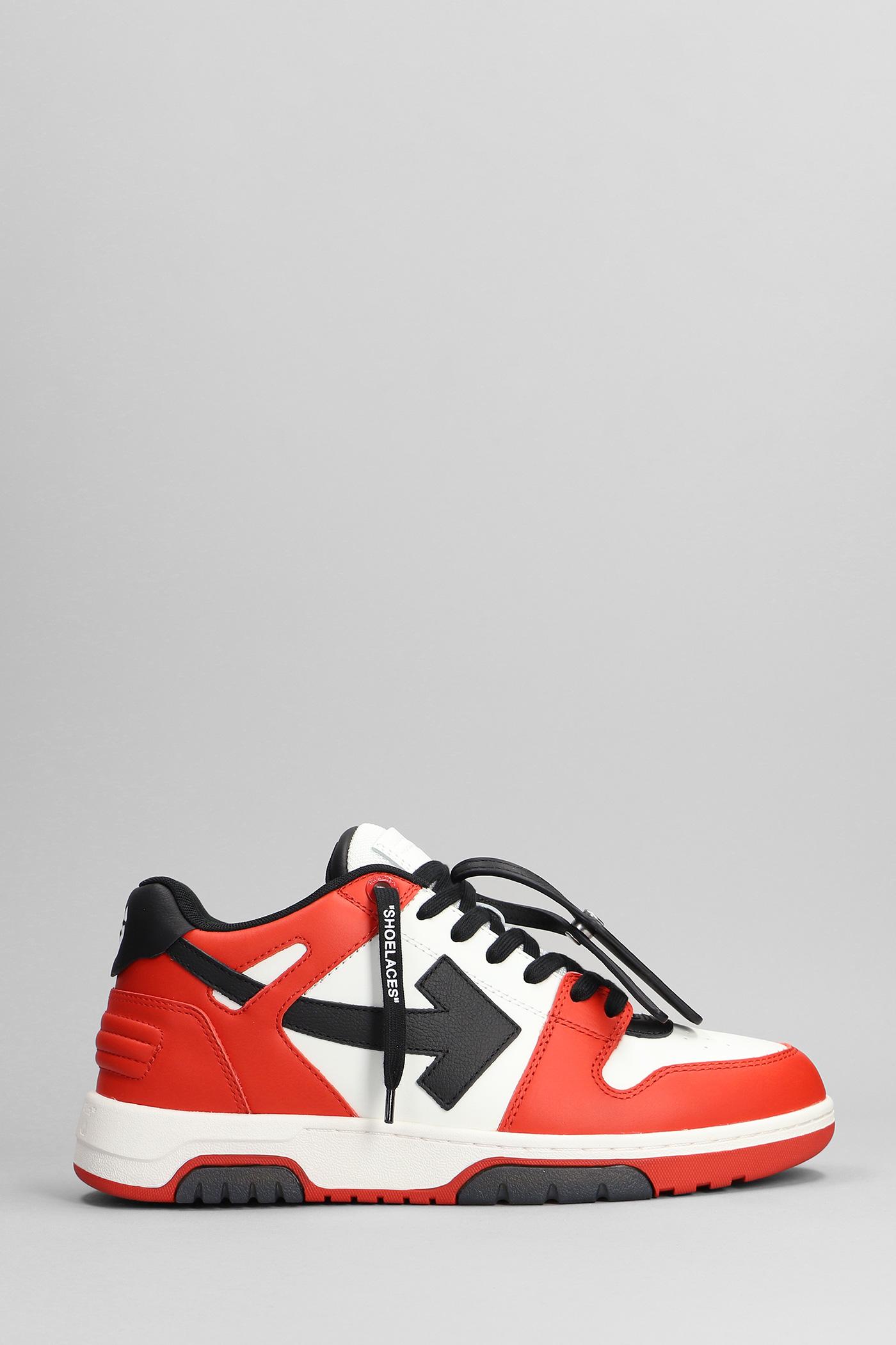 Off-White c/o Virgil Abloh Out Of Office Sneakers In Red Leather for Men |  Lyst