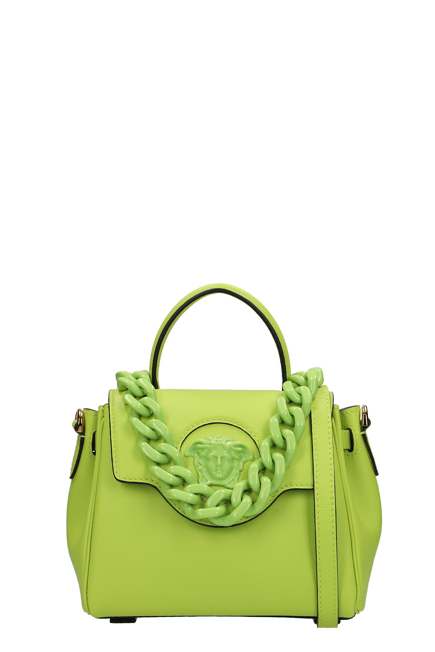 Versace La Medusa Hand Bag In Green Leather | Lyst