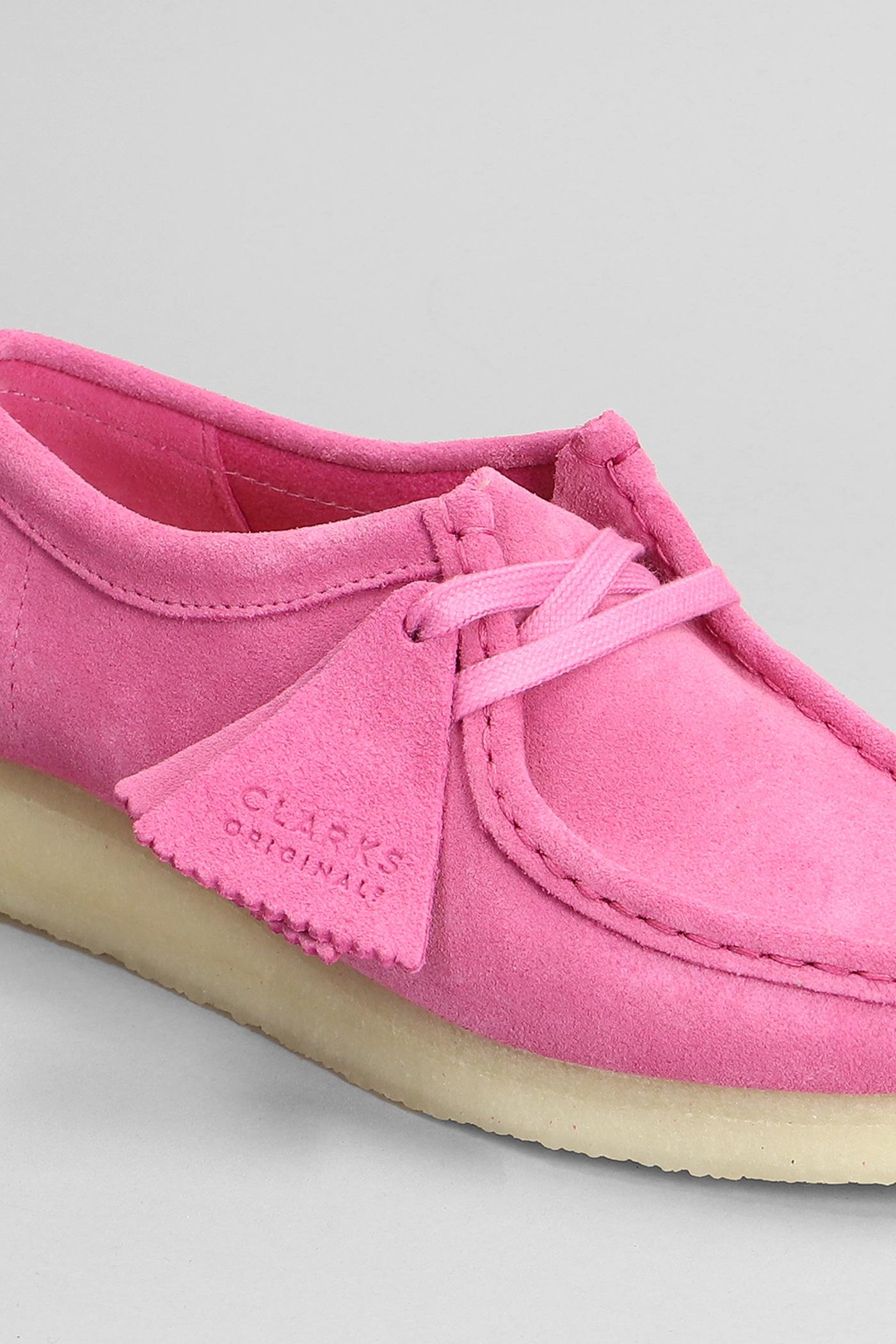 Clarks pink suede shoes discount