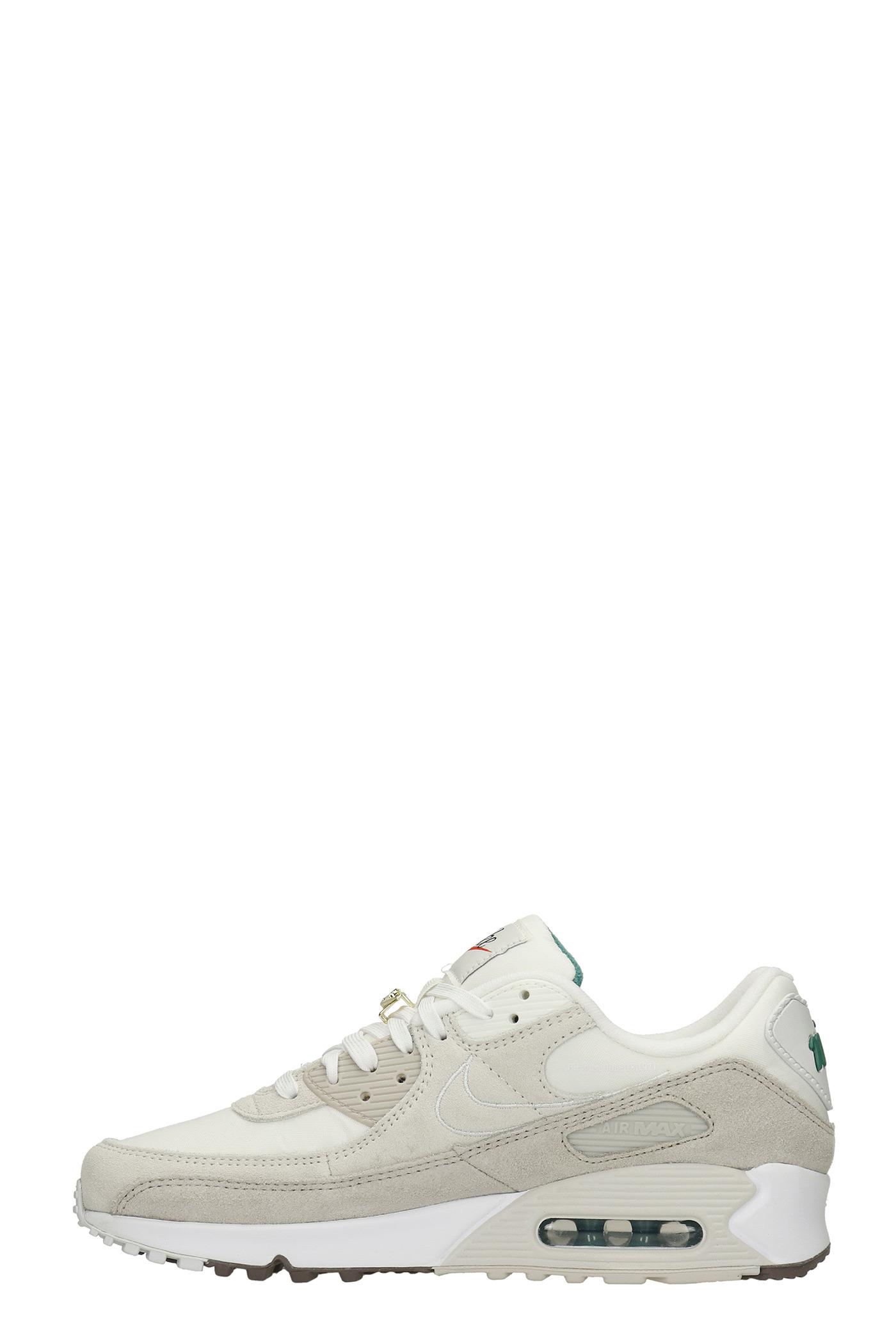 Nike Air Max 90 Se Sneakers In White Suede And Leather for Men | Lyst