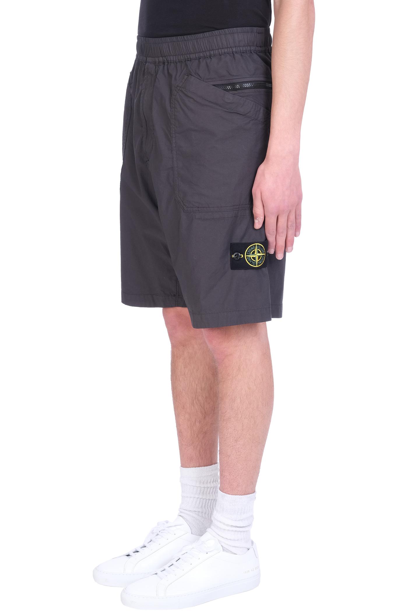 Stone Island Shorts In Cotton in Gray for Men | Lyst