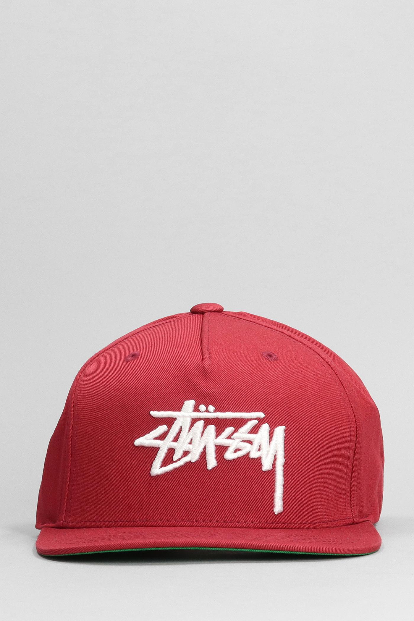 Evolueren krans logo Stussy Hats In Bordeaux Cotton in Red for Men | Lyst