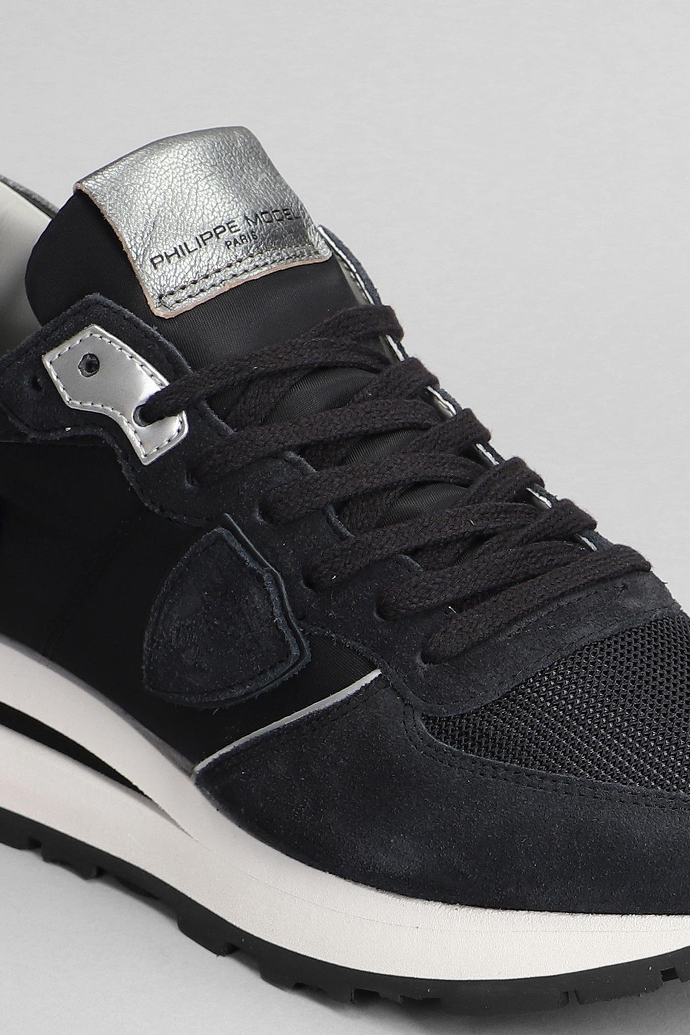 Philippe Model Tropez Haute Sneakers In Black Suede And Fabric Lyst