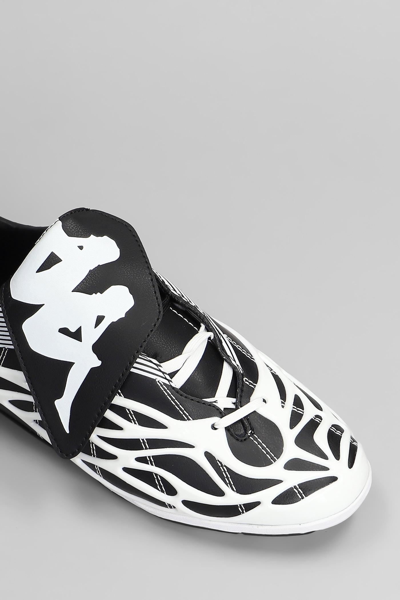 Acne Studios X Kappa Sneakers In Black Leather in White | Lyst