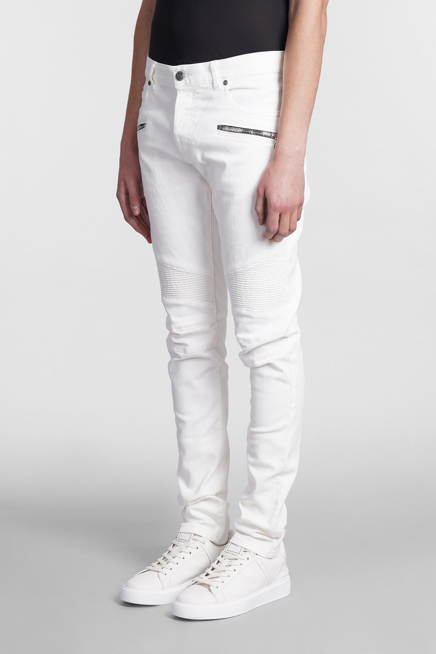 Balmain Jeans In Denim in White for Men | Lyst