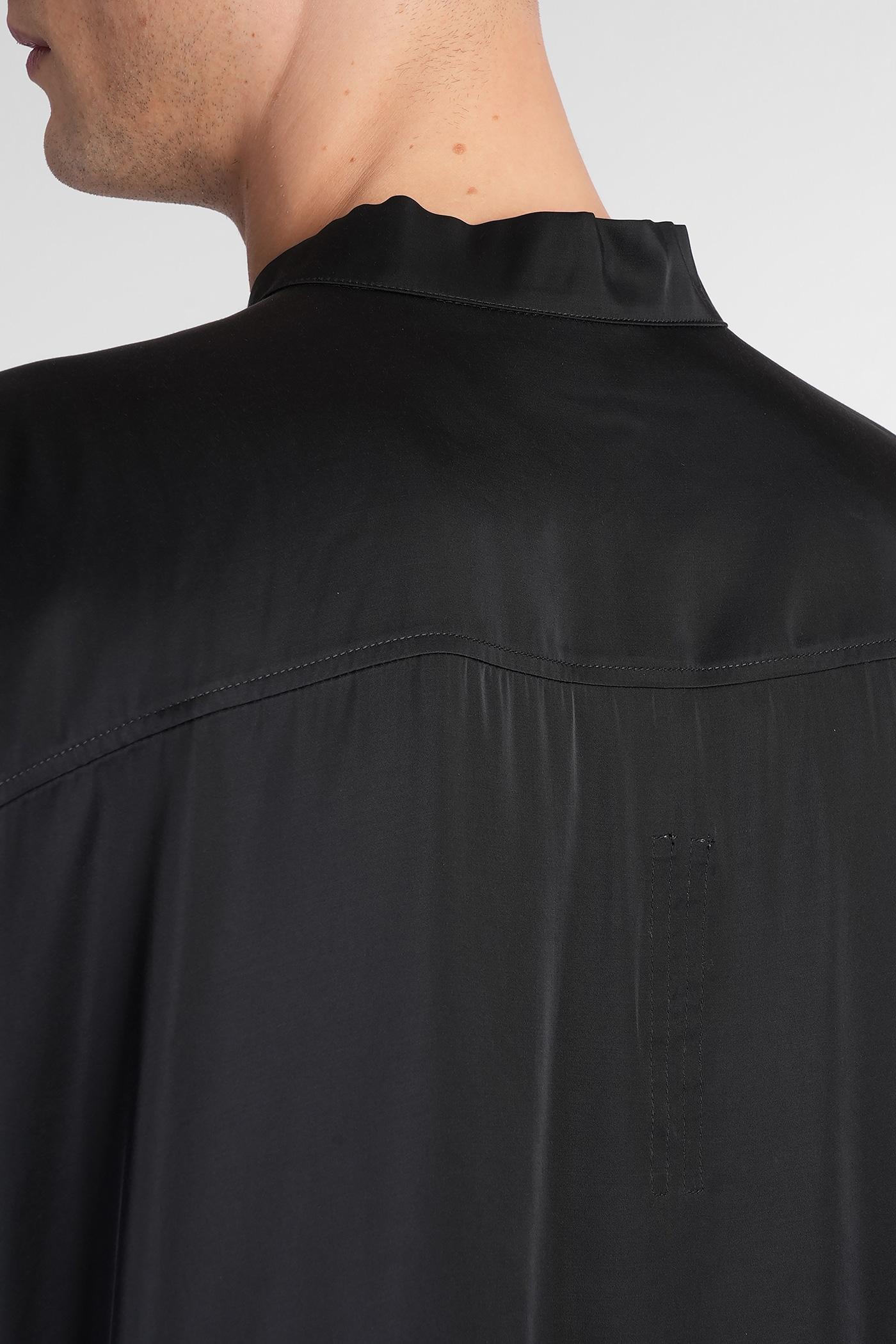 Rick Owens Snap Collar Faun Shirt In Black Acetate in Gray Rick Owens Snap Collar Faun Shirt In Black Acetate in Gray