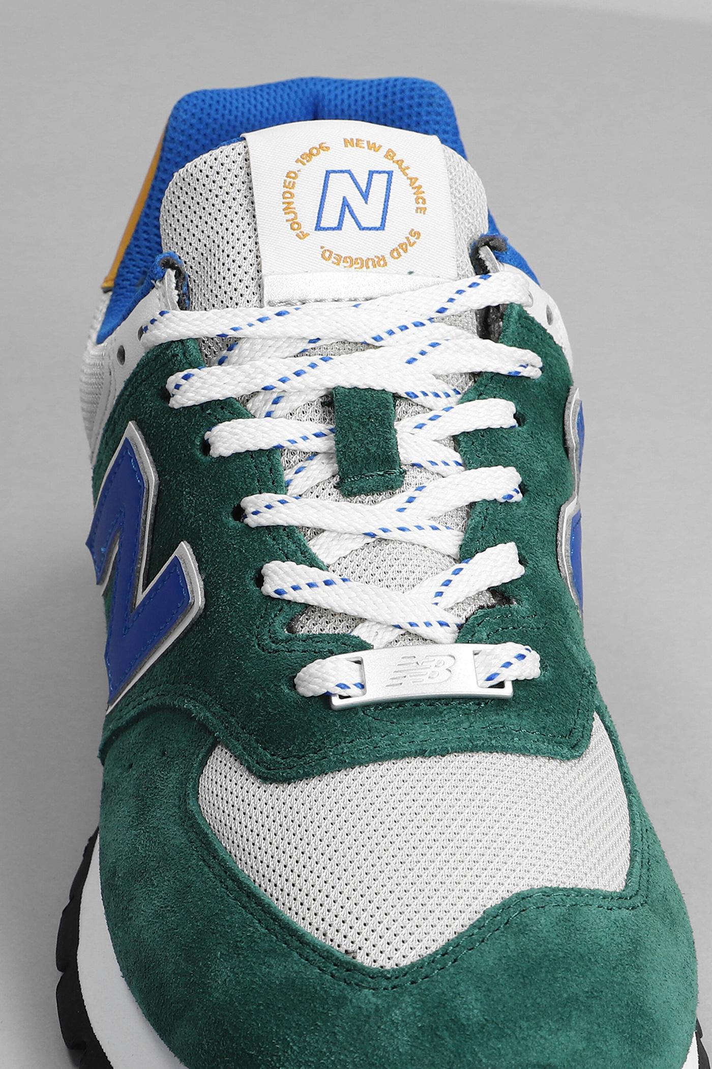 New Balance 574 Sneakers In Green Suede And Fabric for Men | Lyst