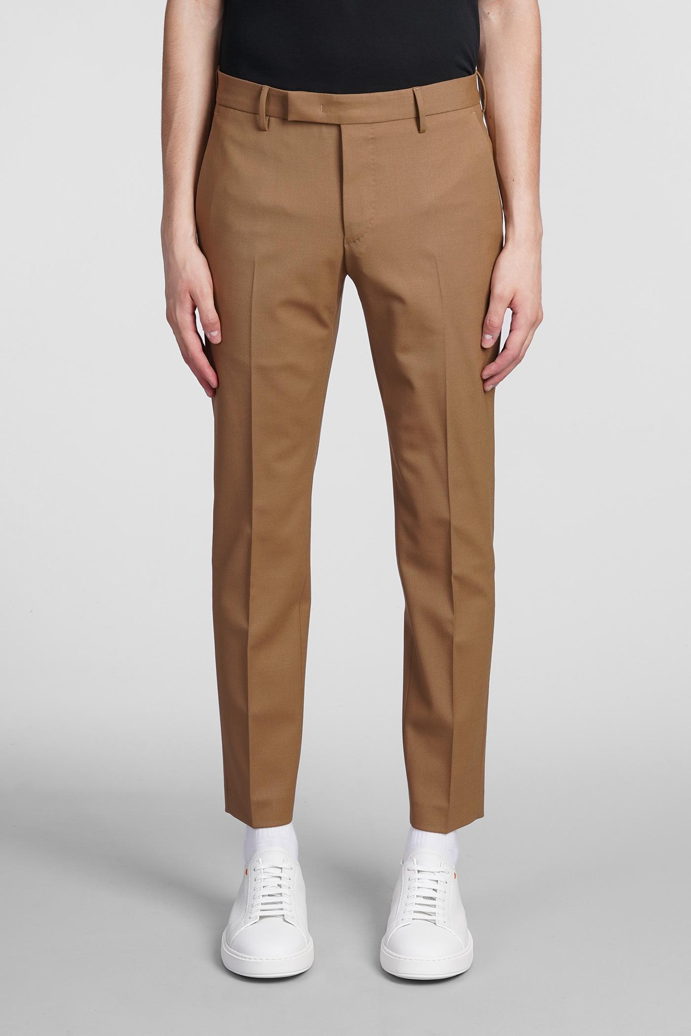 PT Pantaloni Torino Pants In Camel Wool in Brown for Men | Lyst