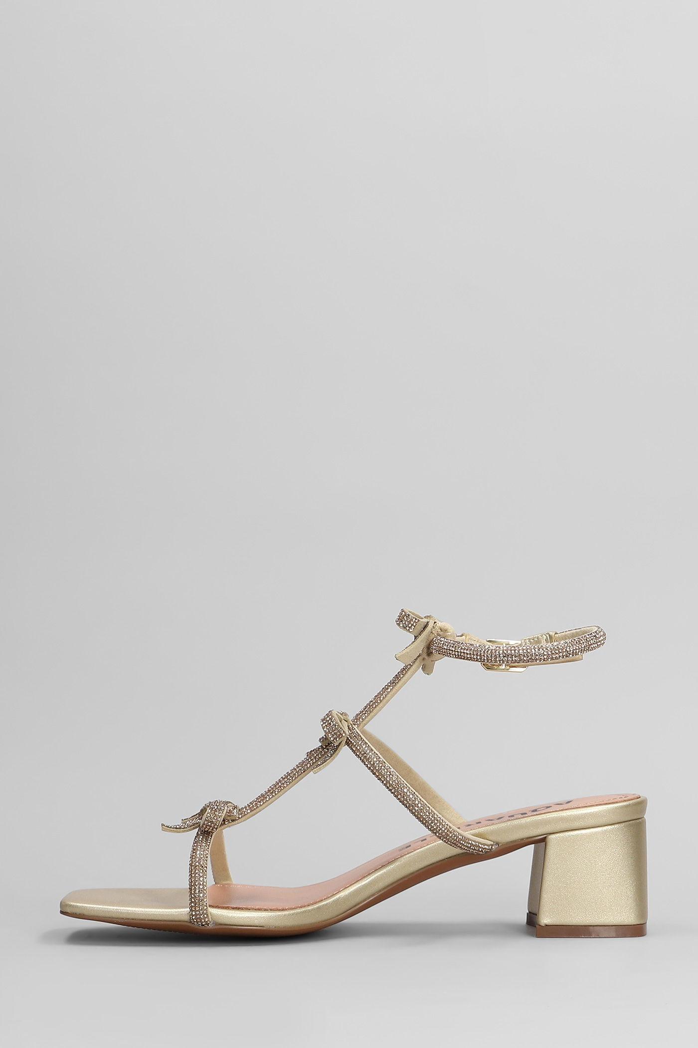 Bibi Lou Abby Sandals In Gold Leather in White | Lyst