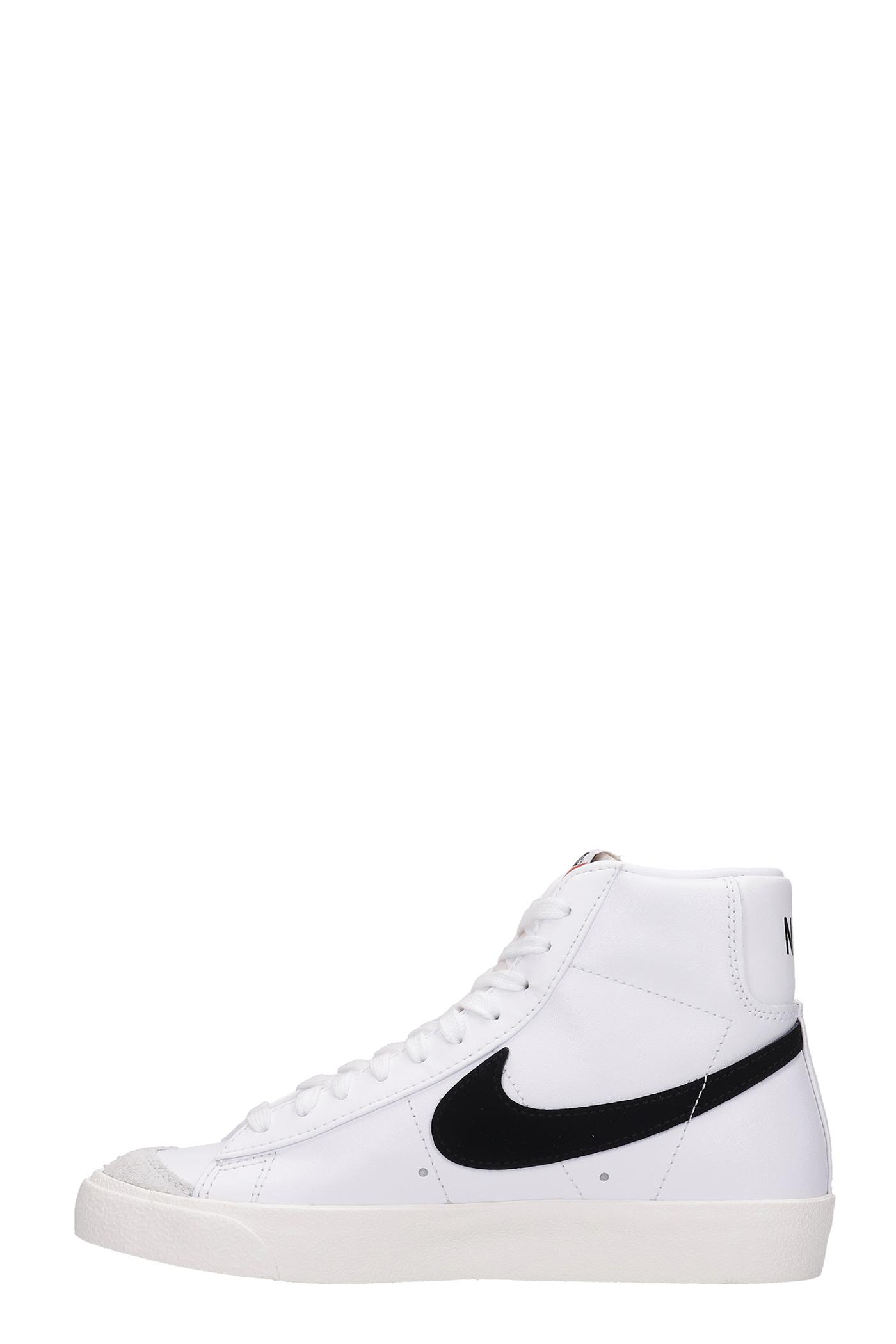 Nike Blazer Mid 77 Sneakers In White Leather | Lyst