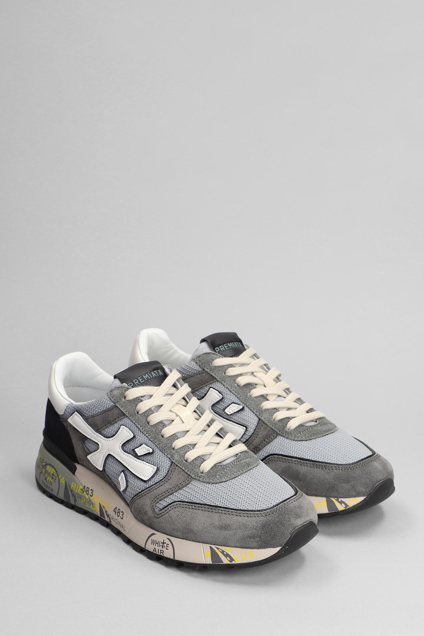 Premiata Mick Sneakers In Grey Suede And Fabric in White for Men | Lyst