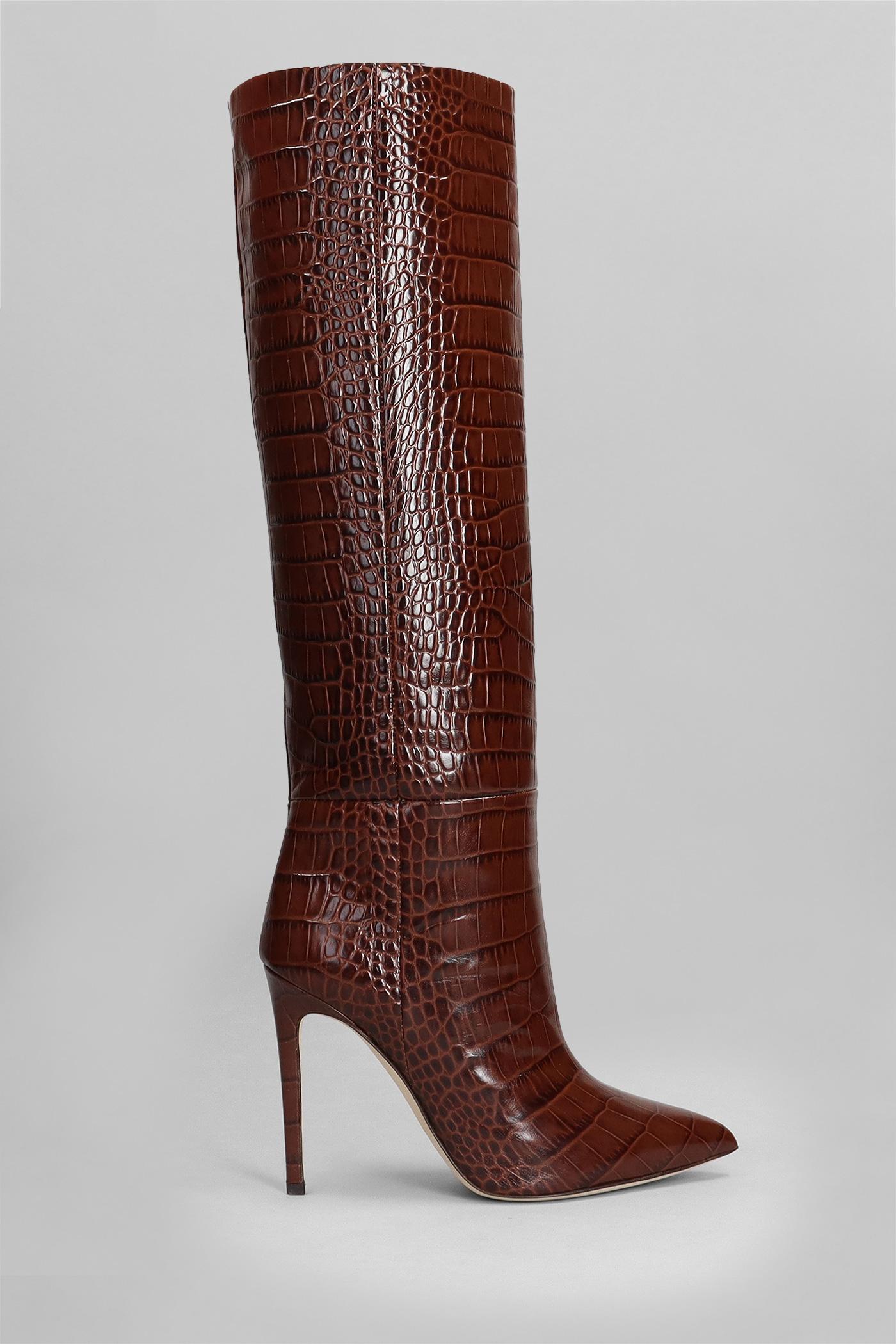 Paris Texas High Heels Boots In Brown Leather | Lyst