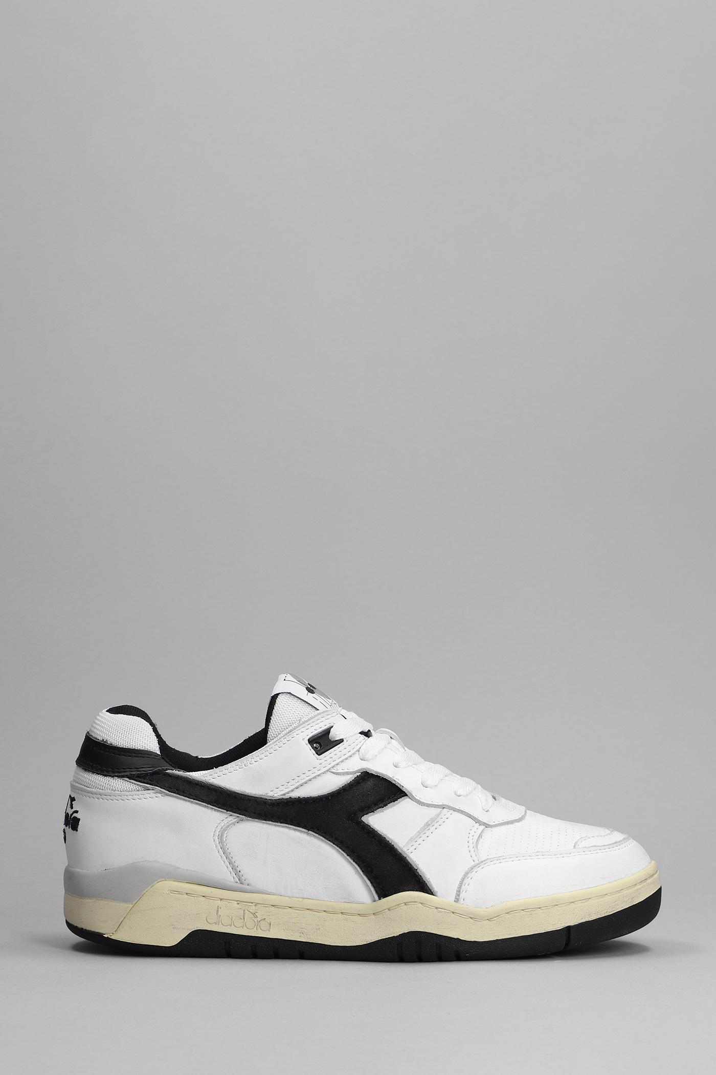 Diadora B.560 Used Italia Sneakers In White Leather in Metallic | Lyst