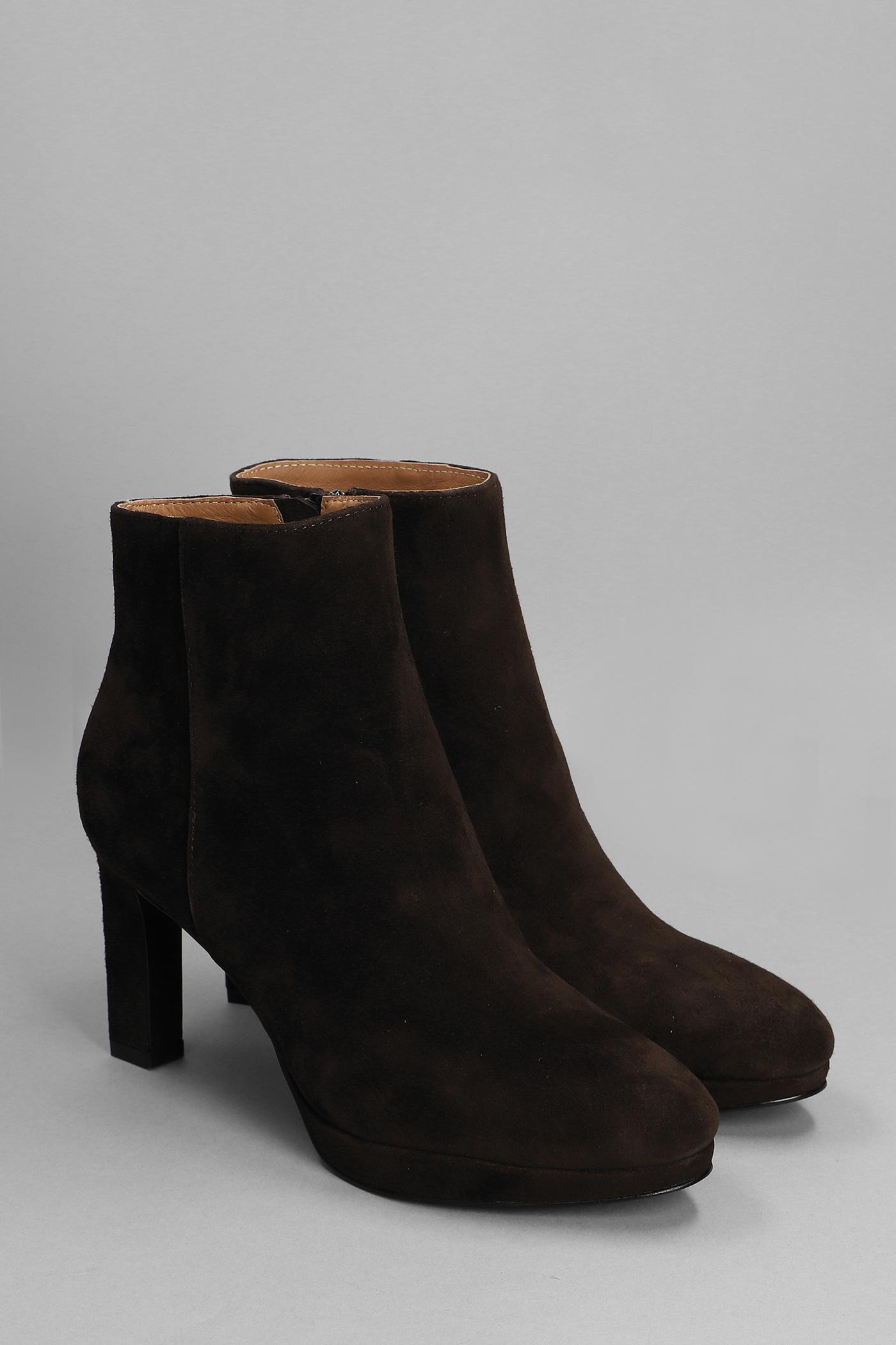 Bibi Lou High Heels Ankle Boots In Brown Suede | Lyst