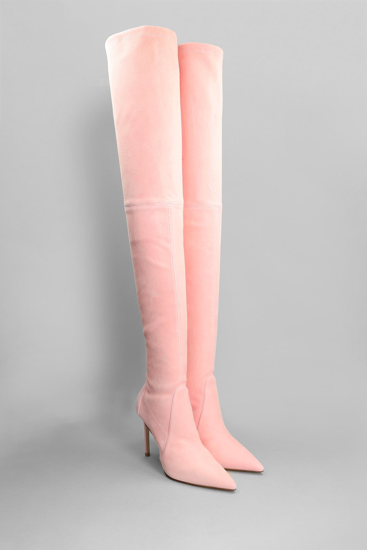 Stuart Weitzman Ultrasturt 100 High Heels Boots In Rose-pink Suede | Lyst