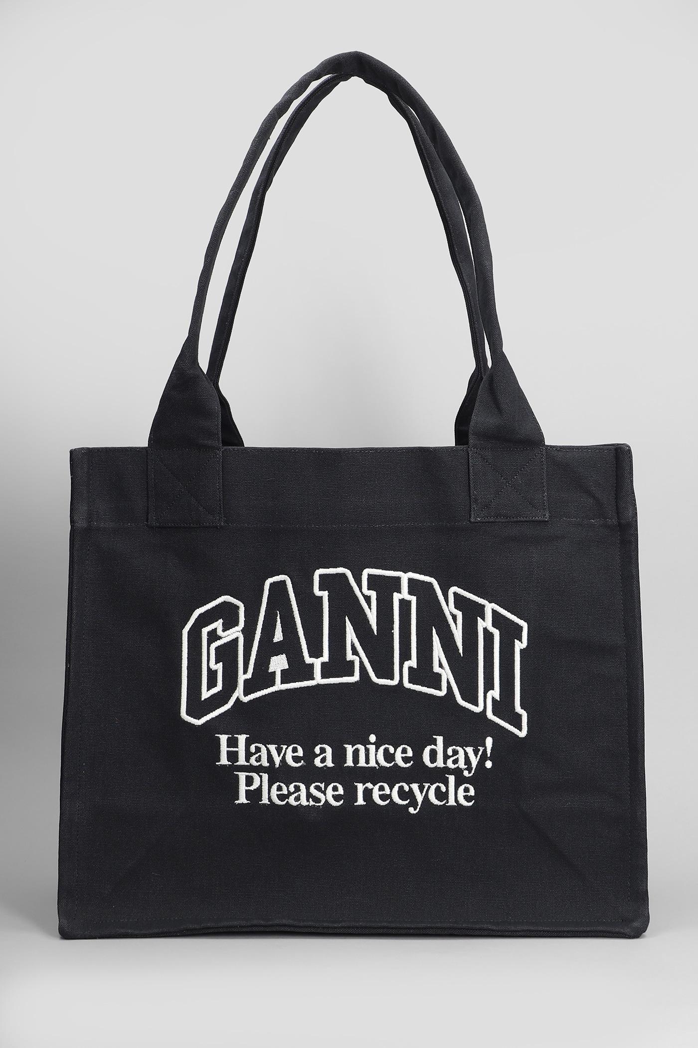 トートバッグ GANNI BLACK COTTON TOTES Ganni Tote in Black | Lyst