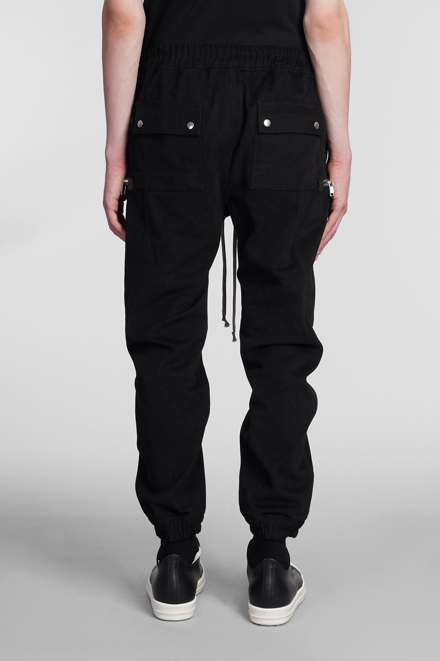 Rick Owens Bauhaus Cargo Pants In Black Cotton for Men