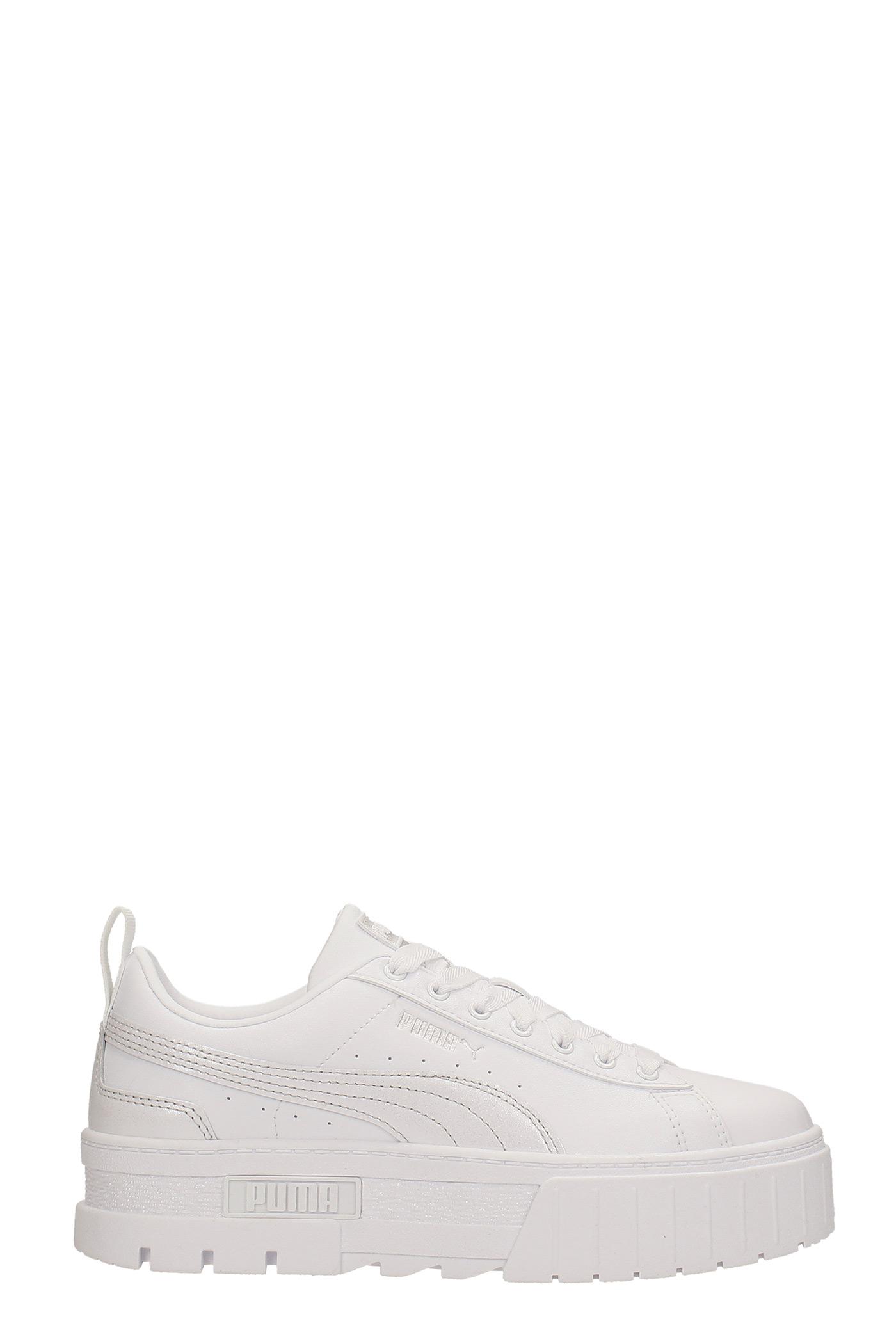 PUMA Mayze Glow Sneakers In White Leather | Lyst