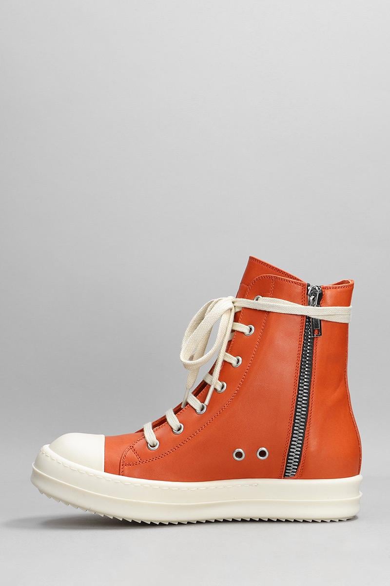 Rick Owens Sneakers Sneakers In Orange Leather | Lyst