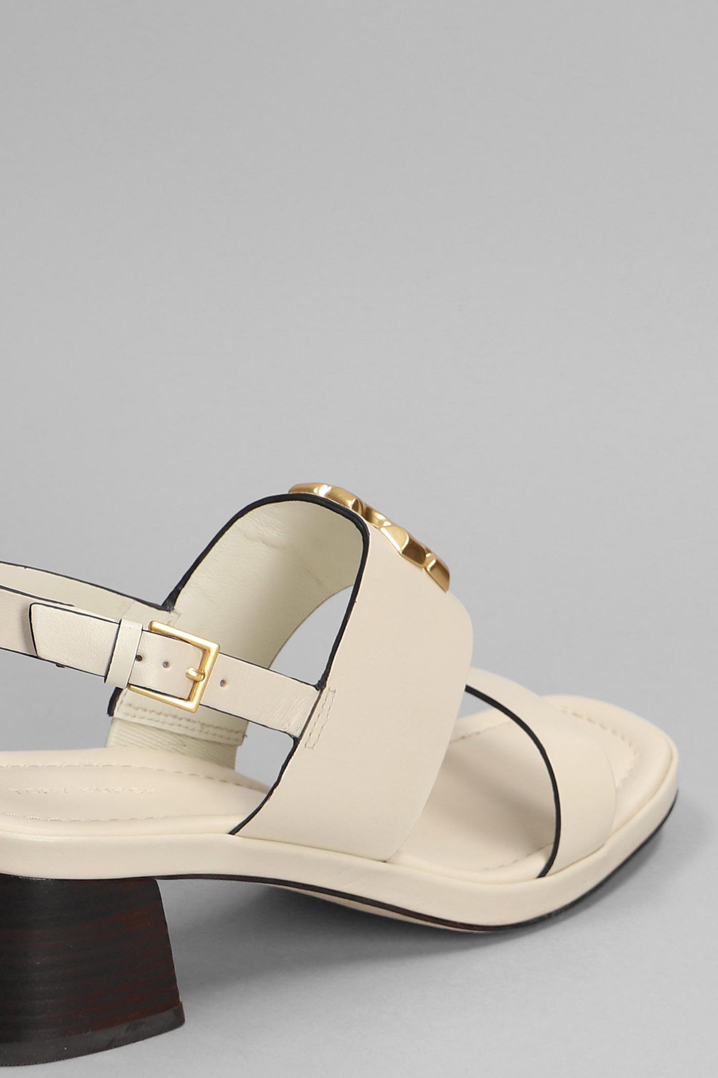 Tory Burch Sandals In Beige Leather in White | Lyst