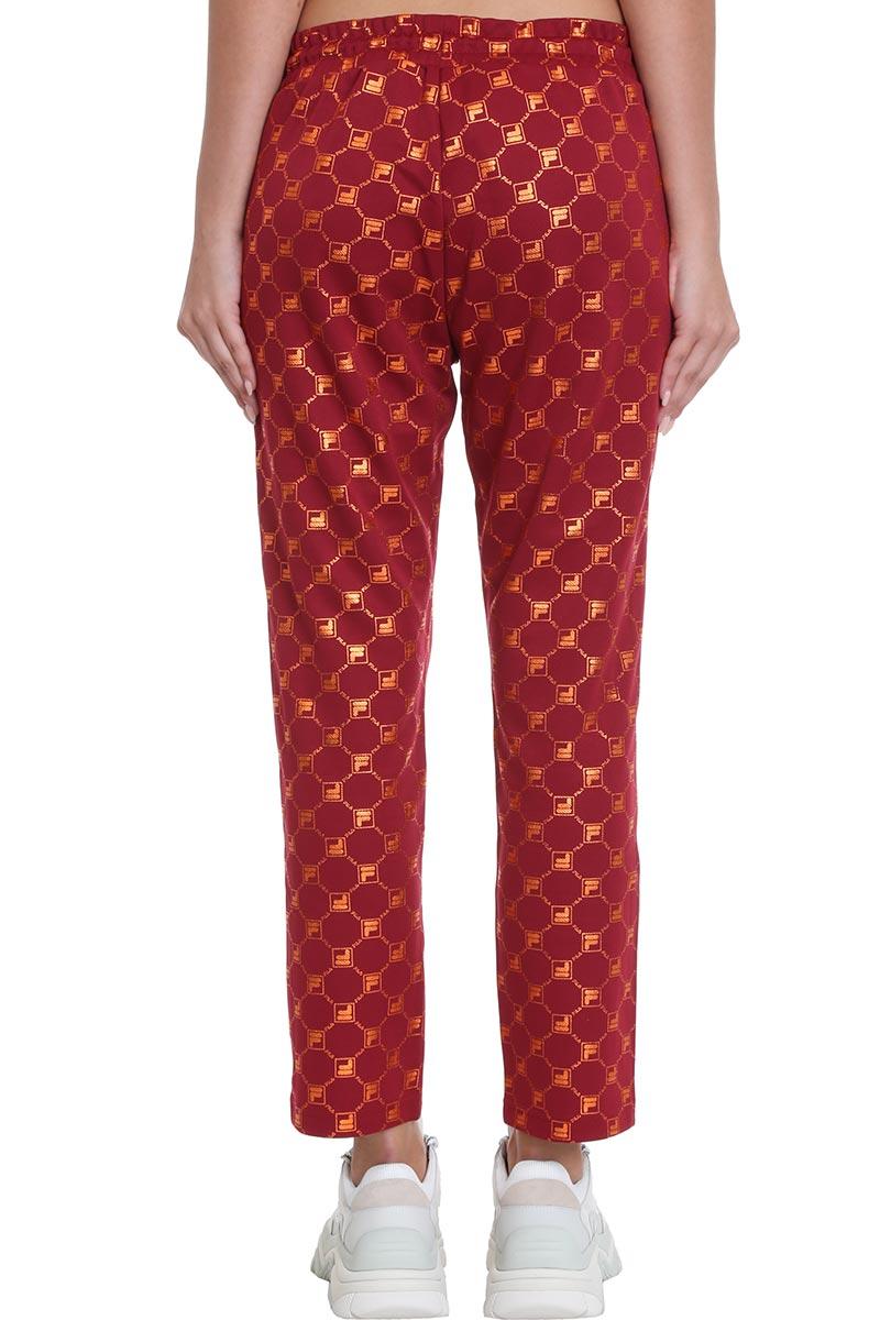 Fila Synthetic Logo Print Track Pants in Burgundy (Red) - Lyst