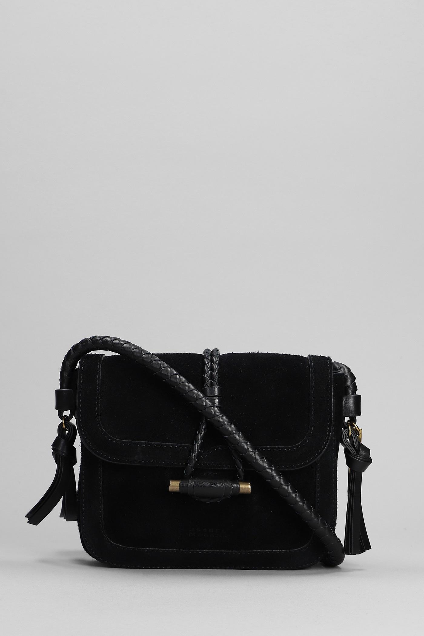 Isabel Marant Vigo Flap Shoulder Bag In Black Suede And Leather | Lyst
