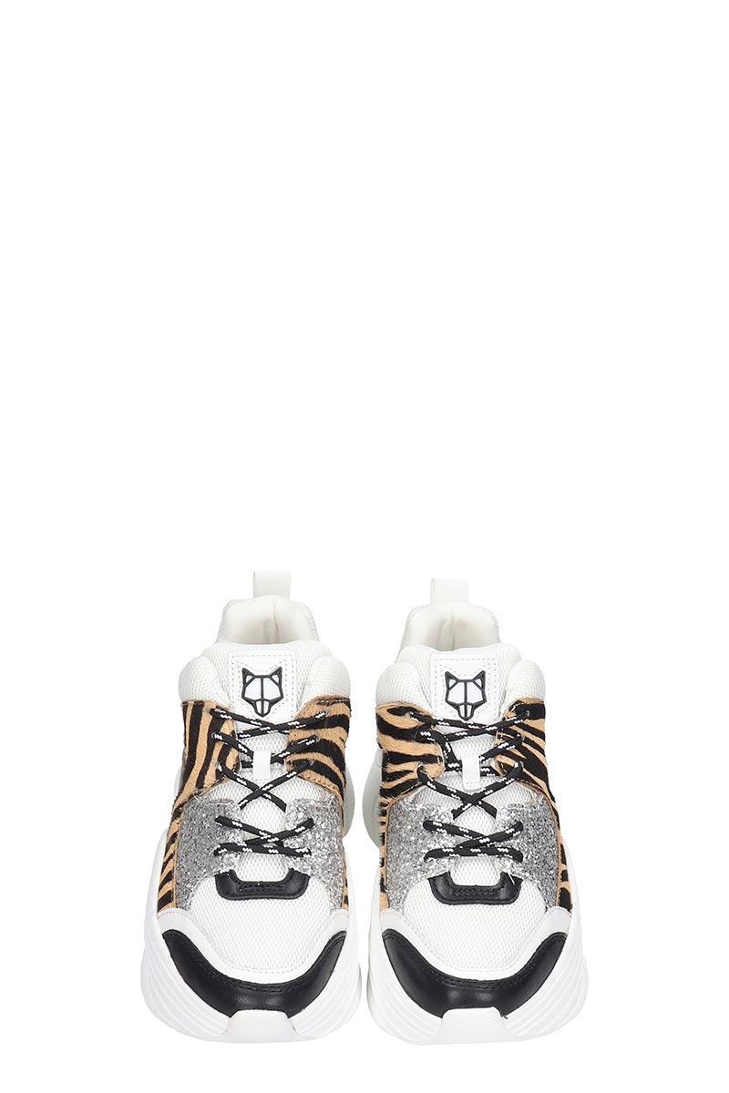 Naked Wolfe Leather Platform Tiger Print Sneakers In White Lyst 7233