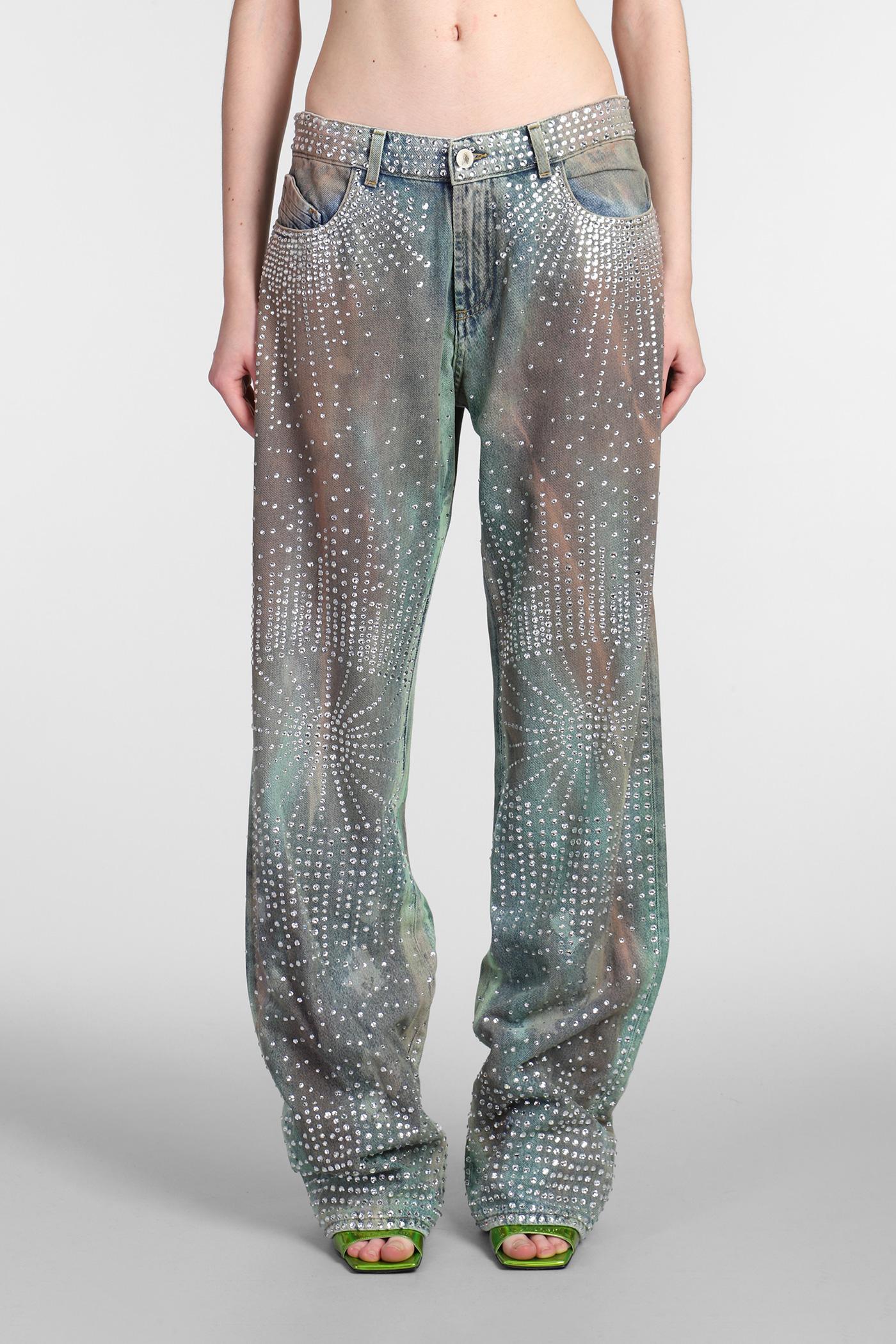 The Attico Panya Jeans In Camouflage Denim in Gray | Lyst